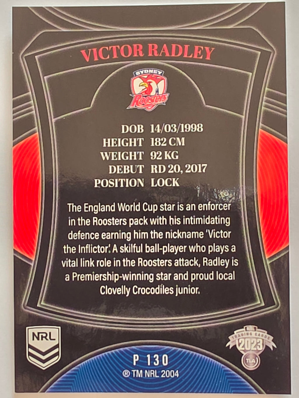 NRL 2023 Elite Pearl Special #130 Victor Radley Sydney Roosters