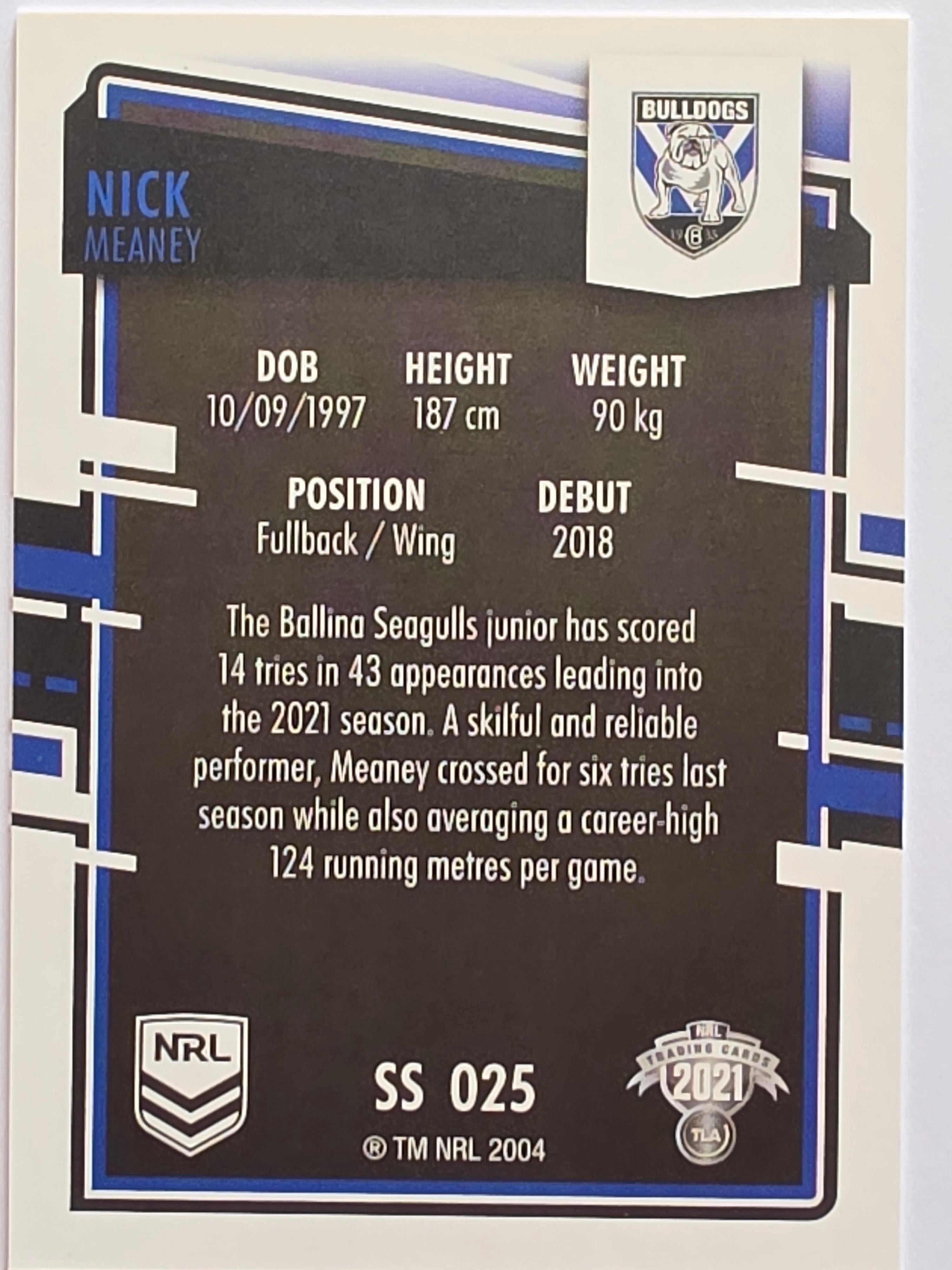 NRL 2021 Elite Pearl Special #025 Nick Meaney Canterbury Bankstown Bulldogs