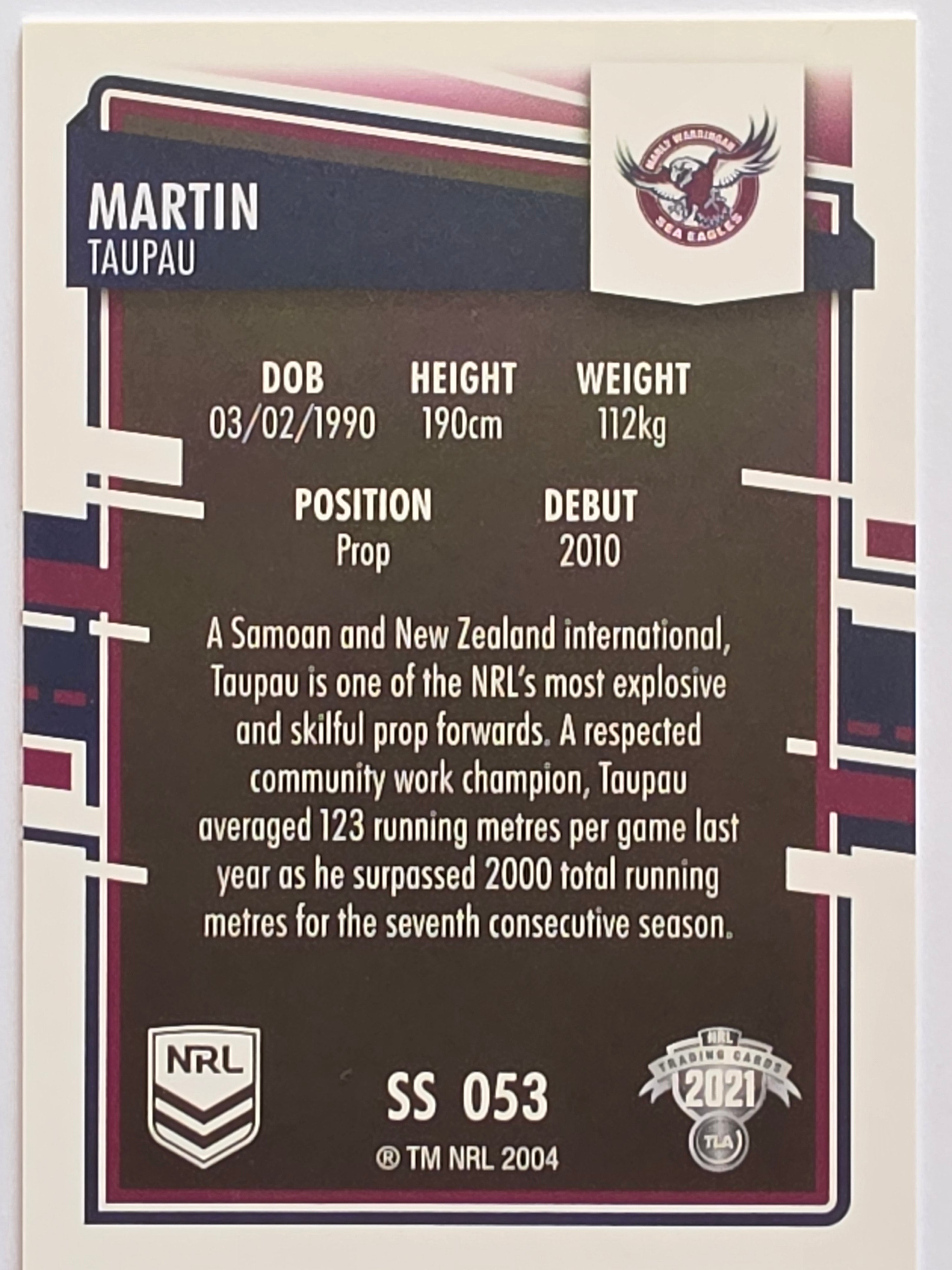 NRL 2021 Elite Pearl Special #053 Martin Taupau Manly Warringah Sea Eagles