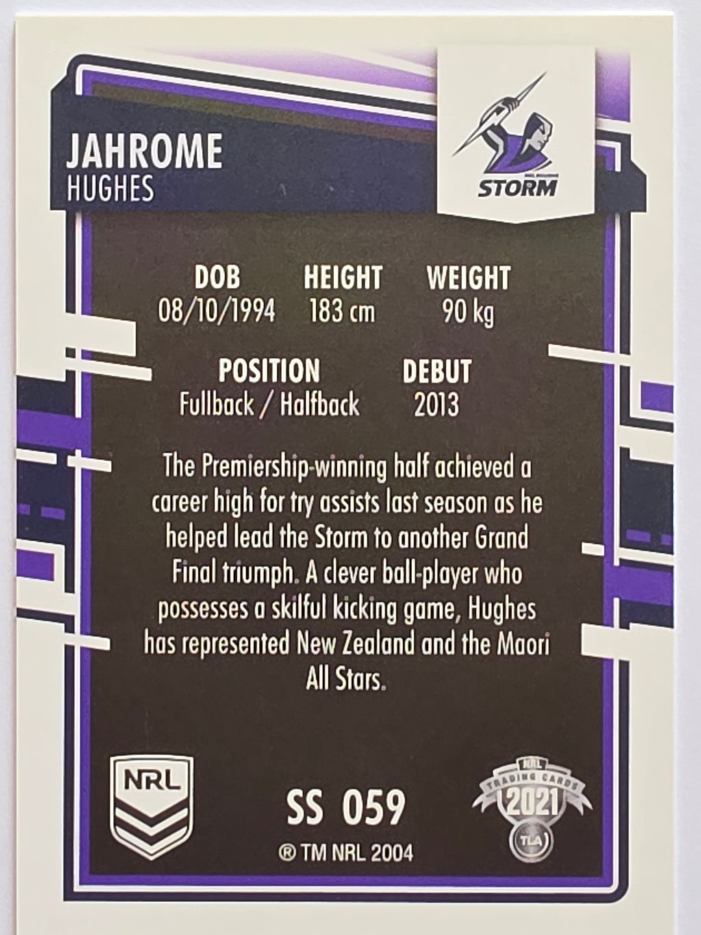 NRL 2021 Elite Pearl Special #059 Jahrome Hughes Melbourne Storm