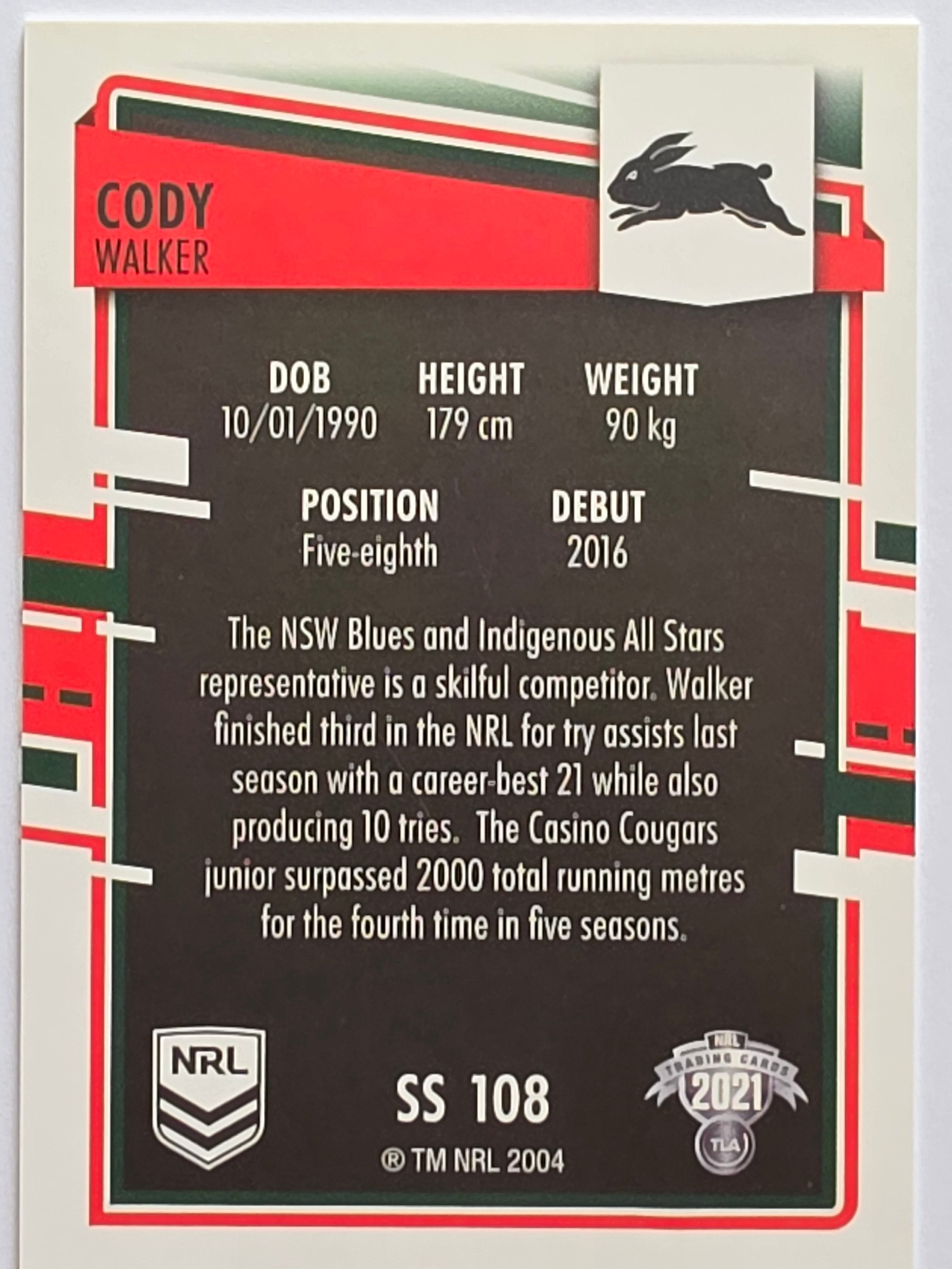 NRL 2021 Elite Pearl Special #108 Cody Walker South Sydney Rabbitohs