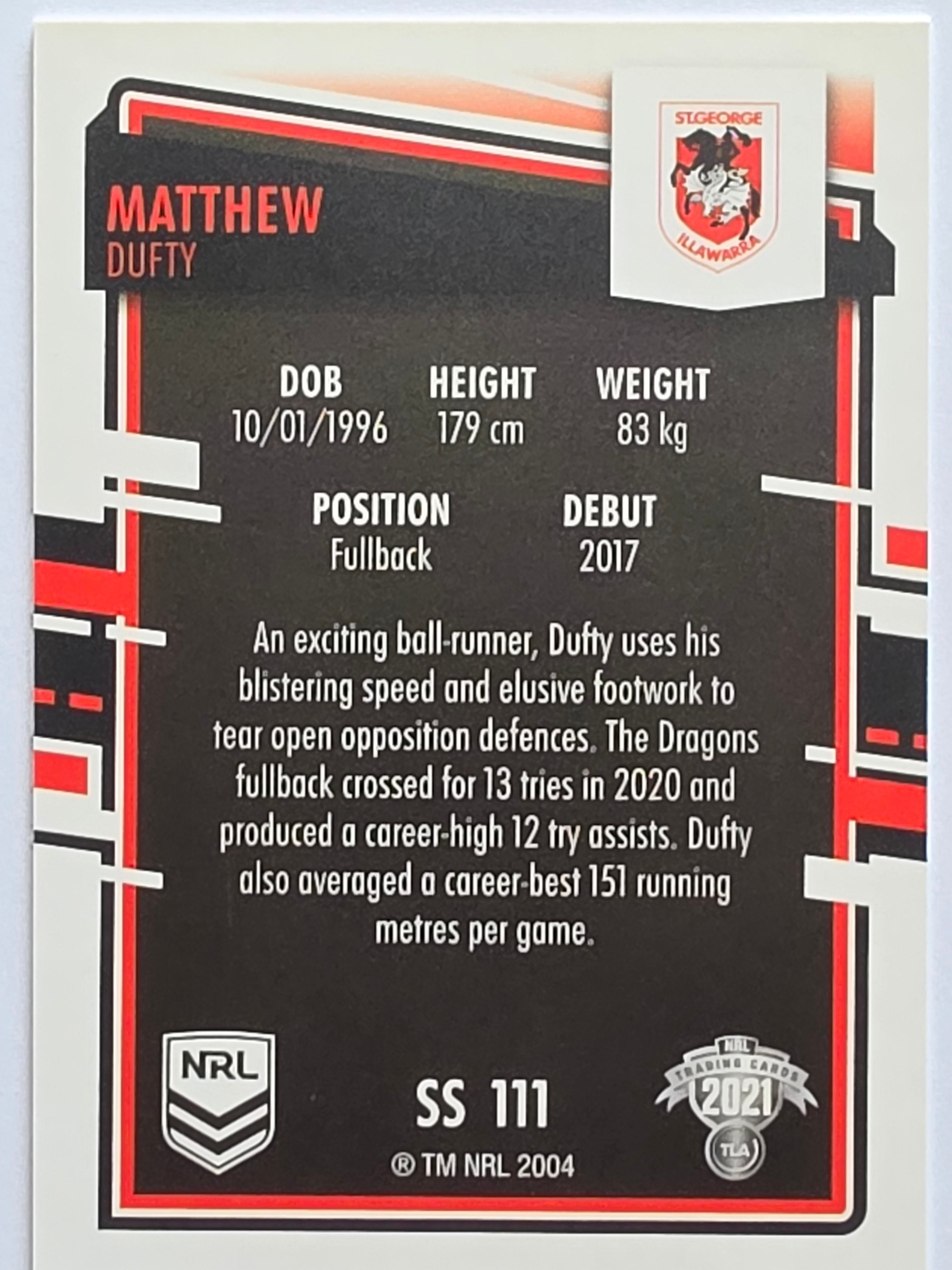 NRL 2021 Elite Pearl Special #111 Matthew Dufty St George Illawarra Dragons