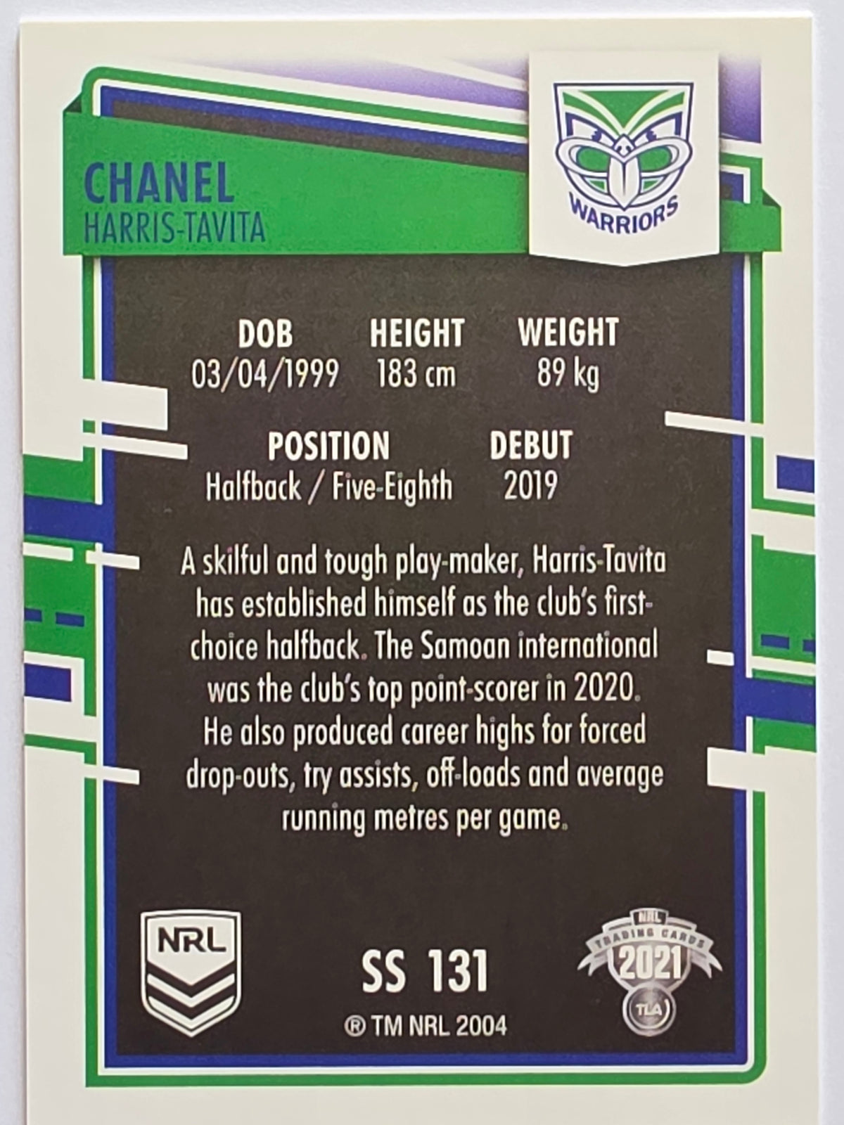 NRL 2021 Elite Pearl Special #131 Chanel Harris-Tavita New Zealand Warriors