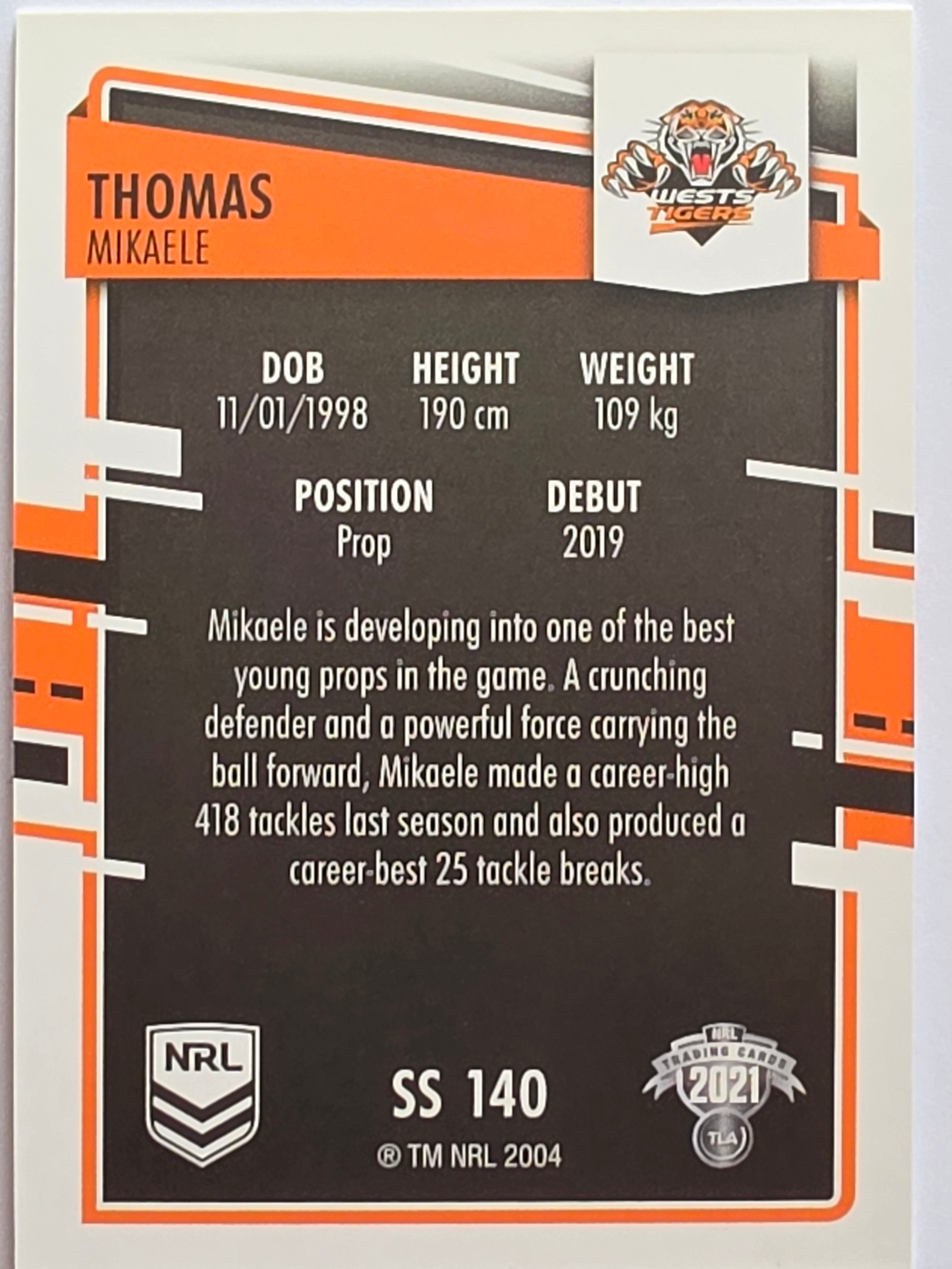 NRL 2021 Elite Pearl Special #140 Thomas Mikaele Wests Tigers