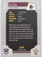 NRL 2020 Elite Silver Parallel #008 Anthony Milford Brisbane Broncos
