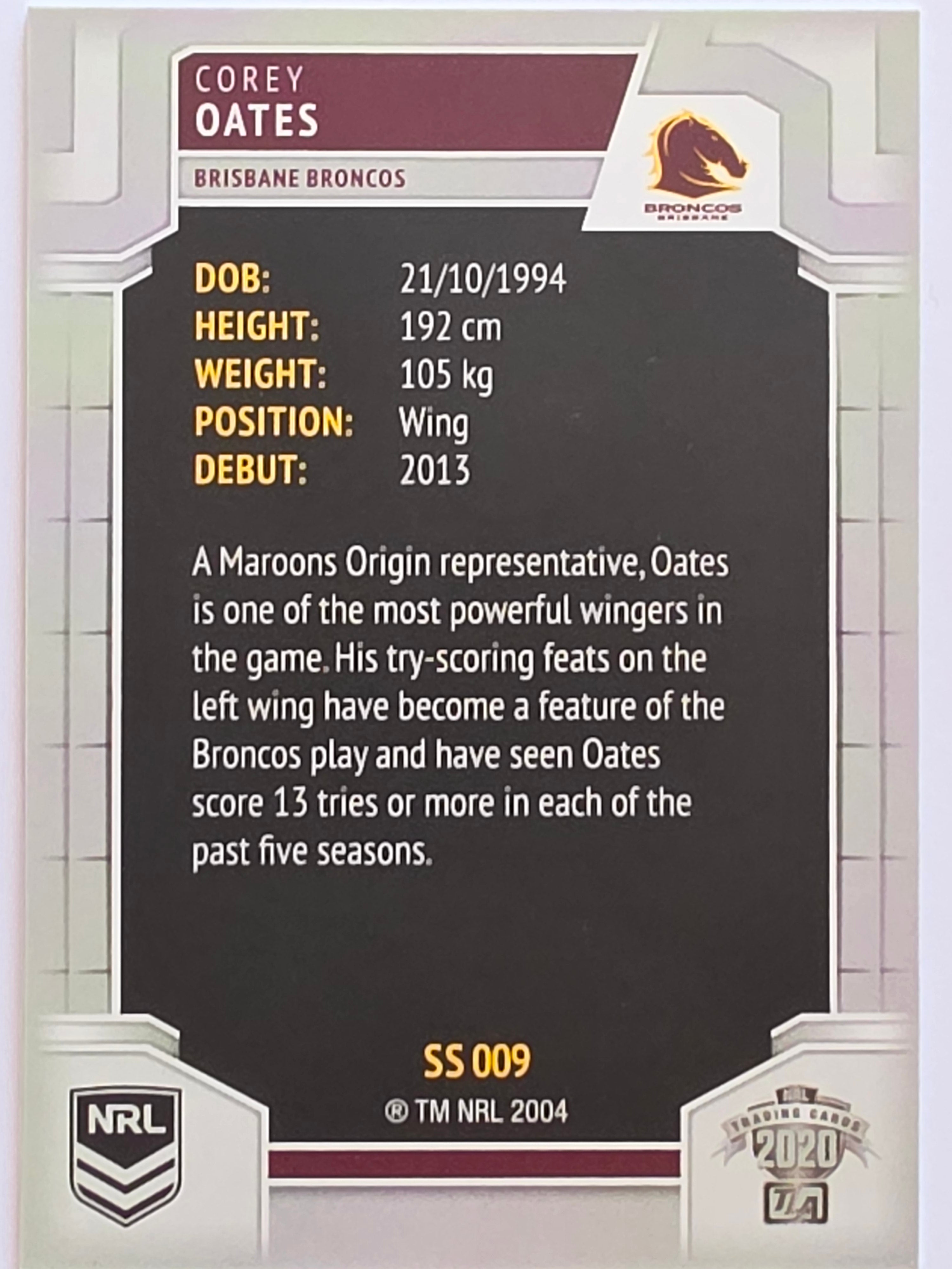 NRL 2020 Elite Silver Parallel #009 Corey Oates Brisbane Broncos