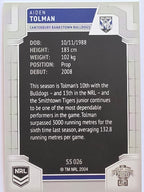 NRL 2020 Elite Silver Parallel #026 Aiden Tolman Canterbury Bankstown Bulldogs