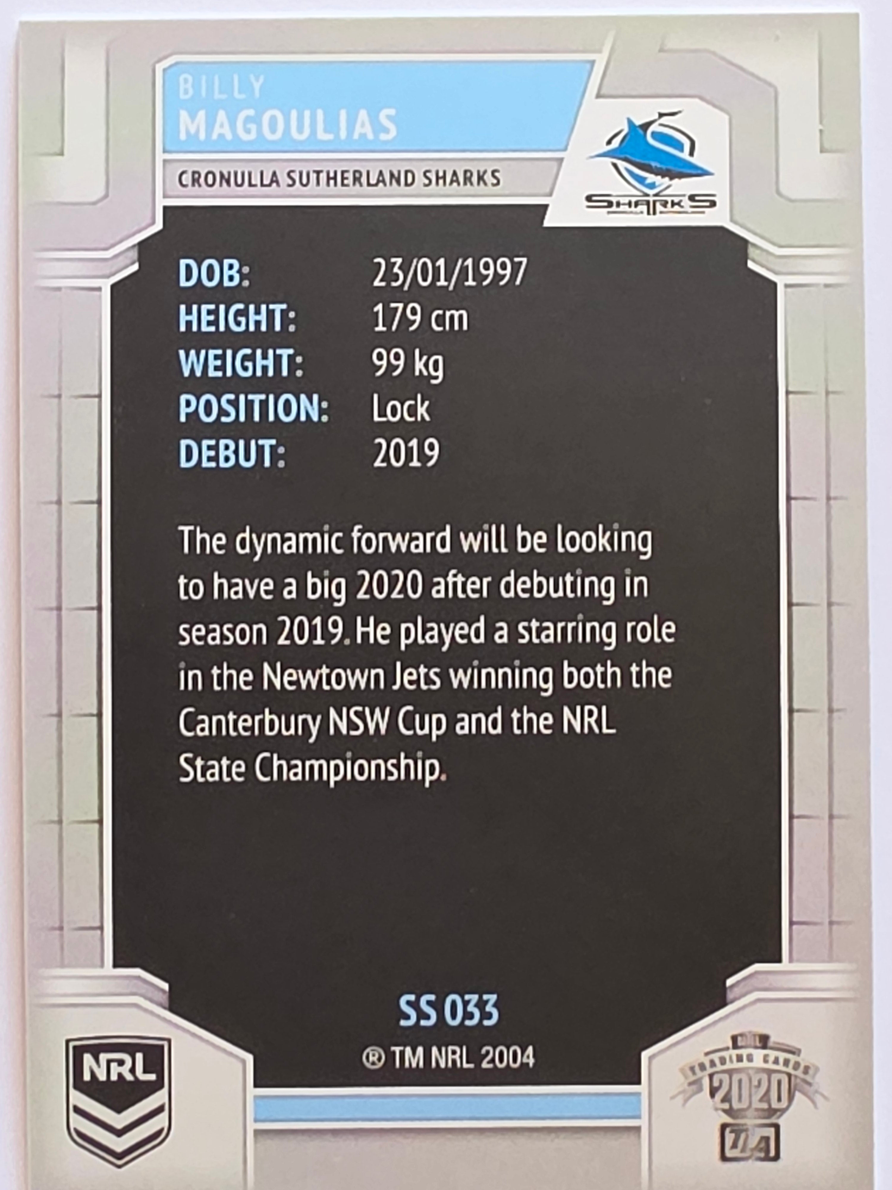 NRL 2020 Elite Silver Parallel #033 Billy Magoulias Cronulla Sutherland Sharks