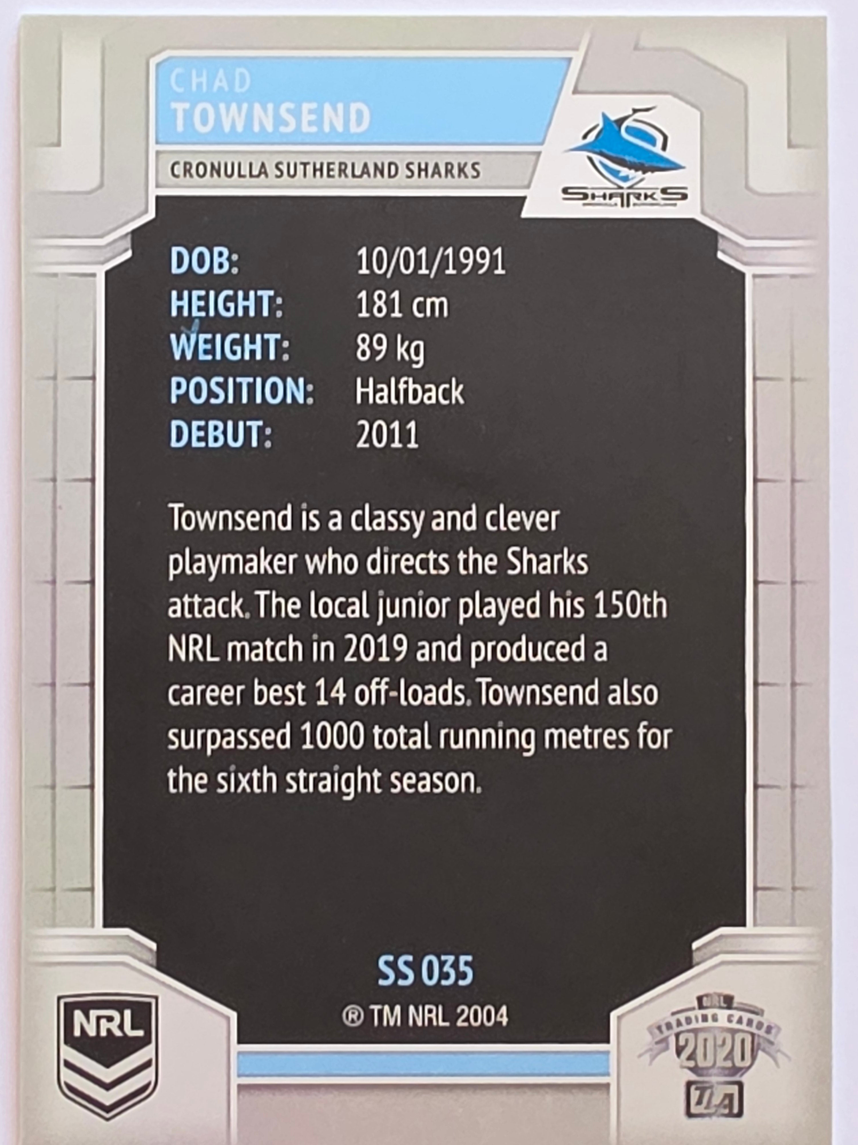 NRL 2020 Elite Silver Parallel #035 Chad Townsend Cronulla Sutherland Sharks