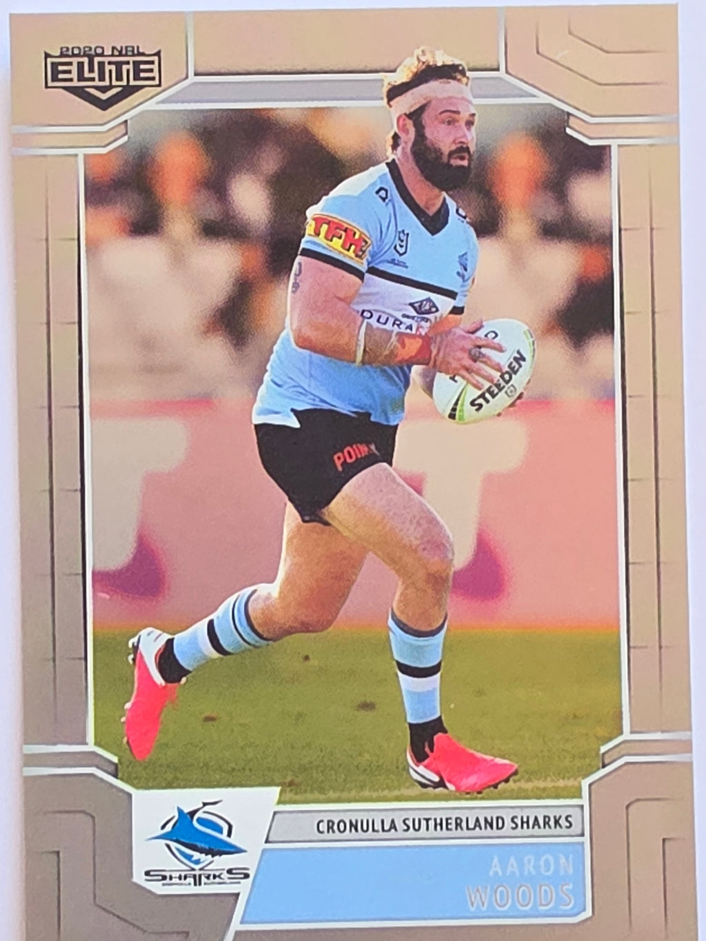 NRL 2020 Elite Silver Parallel #036 Aaron Woods Cronulla Sutherland Sharks