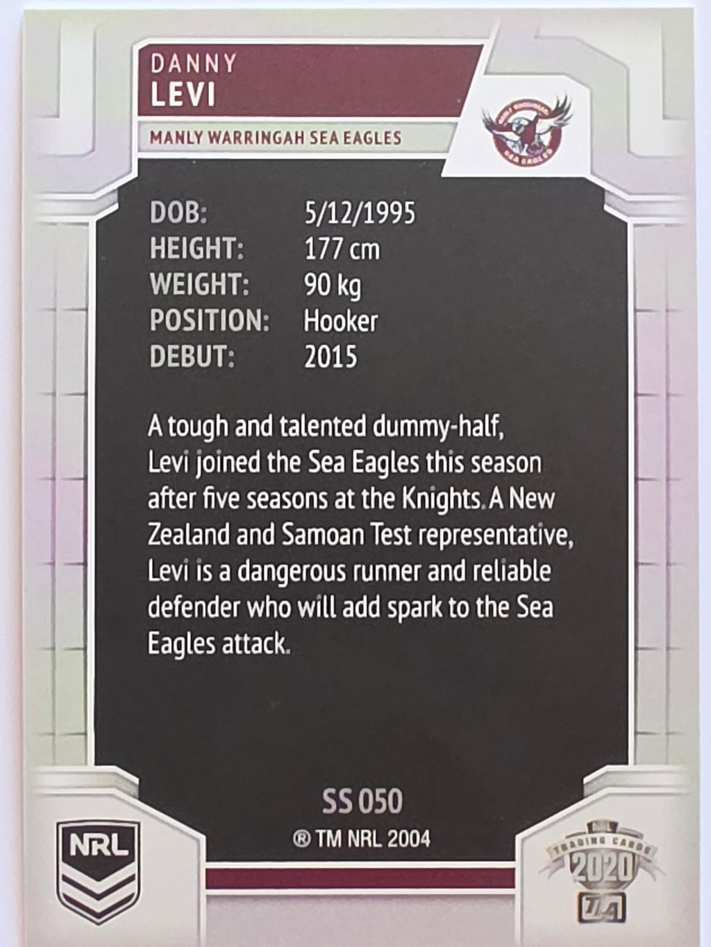 NRL 2020 Elite Silver Parallel #050 Danny Levi Manly Warringah Sea Eagles
