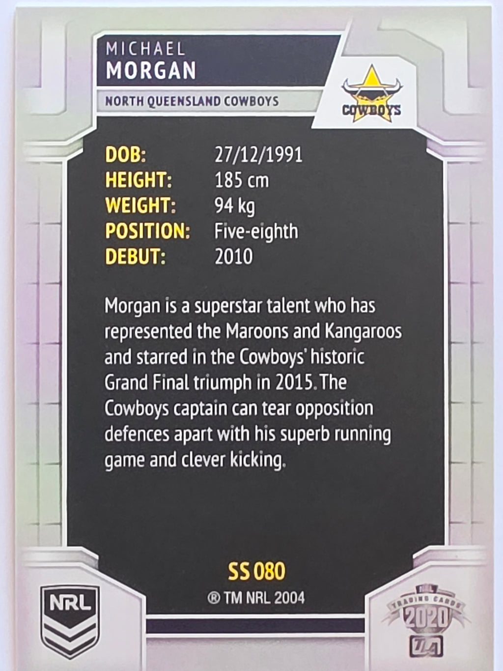 NRL 2020 Elite Silver Parallel #080 Michael Morgan North Queensland Cowboys