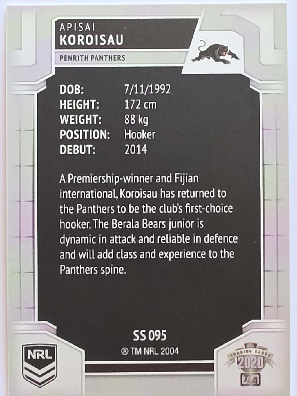 NRL 2020 Elite Silver Parallel #095 Apisai Koroisau Penrith Panthers