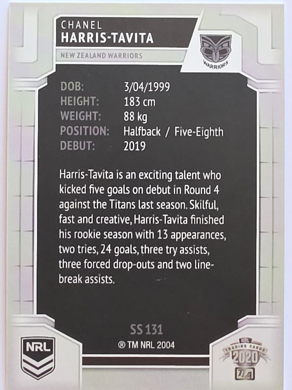 NRL 2020 Elite Silver Parallel #131 Chanel Harris-Tavita New Zealand Warriors