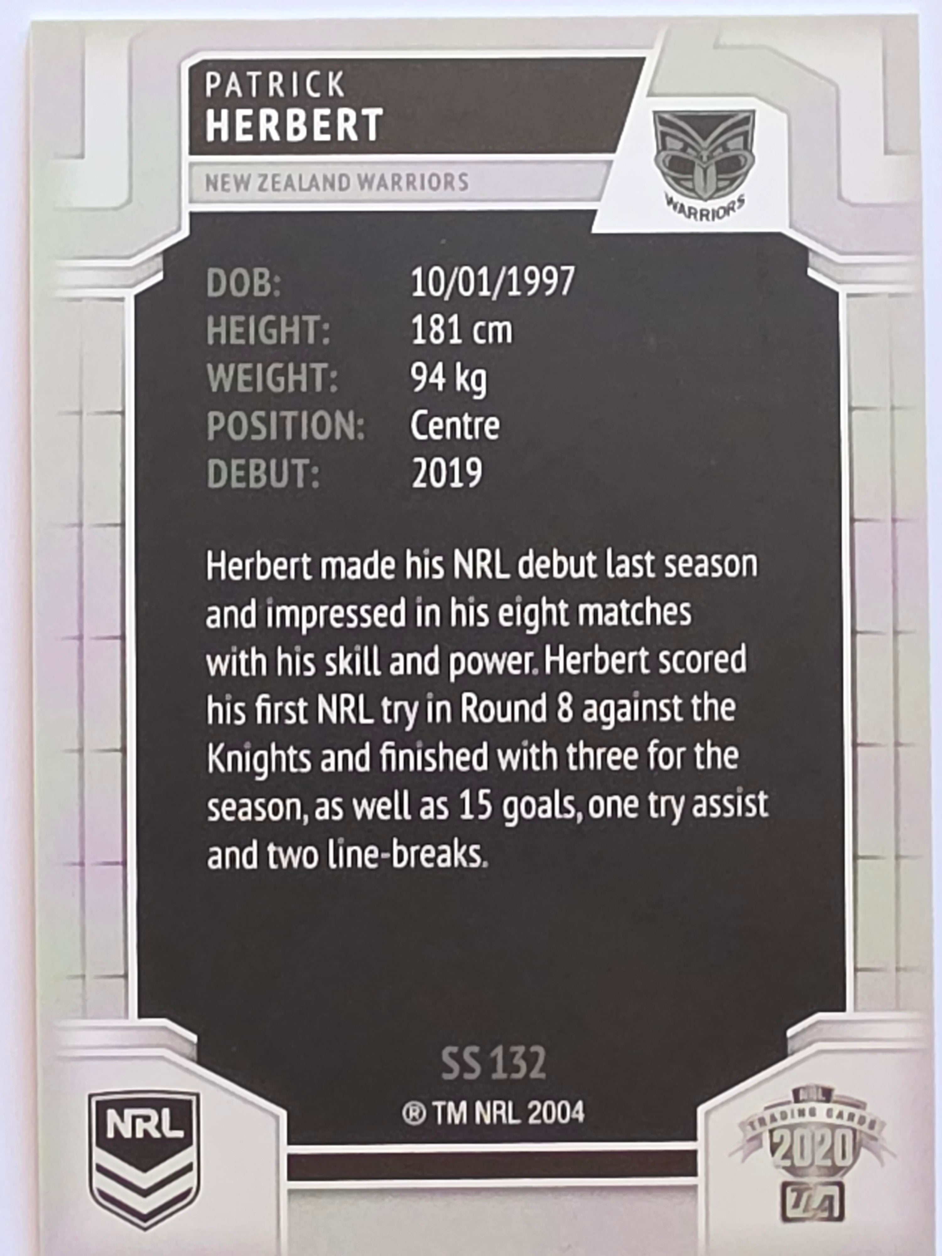 NRL 2020 Elite Silver Parallel #132 Patrick Herbert New Zealand Warriors