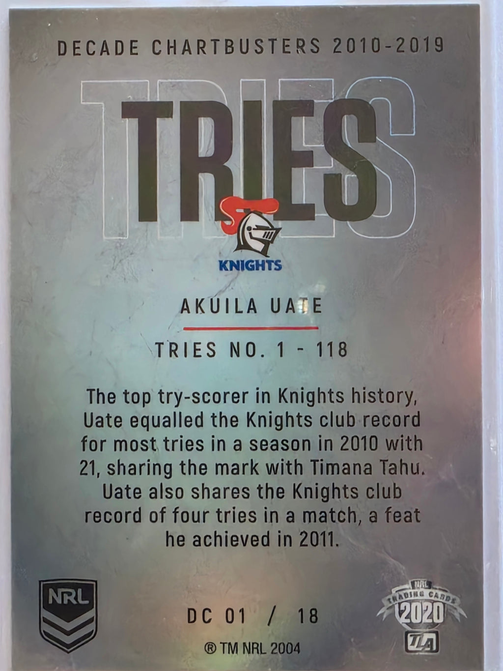 NRL 2020 Elite | Decade Chartbusters | #DC01 | Akuila Uate | Newcastle Knights