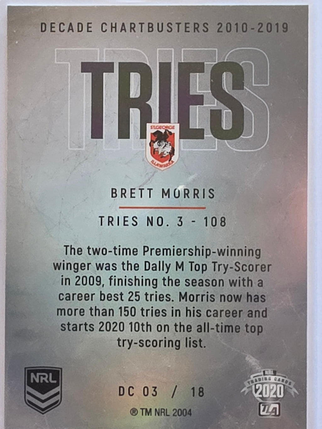 NRL 2020 Elite | Decade Chartbusters | #DC03 | Brett Morris | St George Dragons