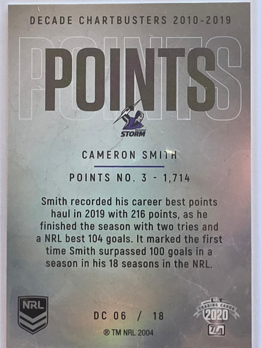 NRL 2020 Elite | Decade Chartbusters | #DC06 | Cameron Smith | Melbourne Storm