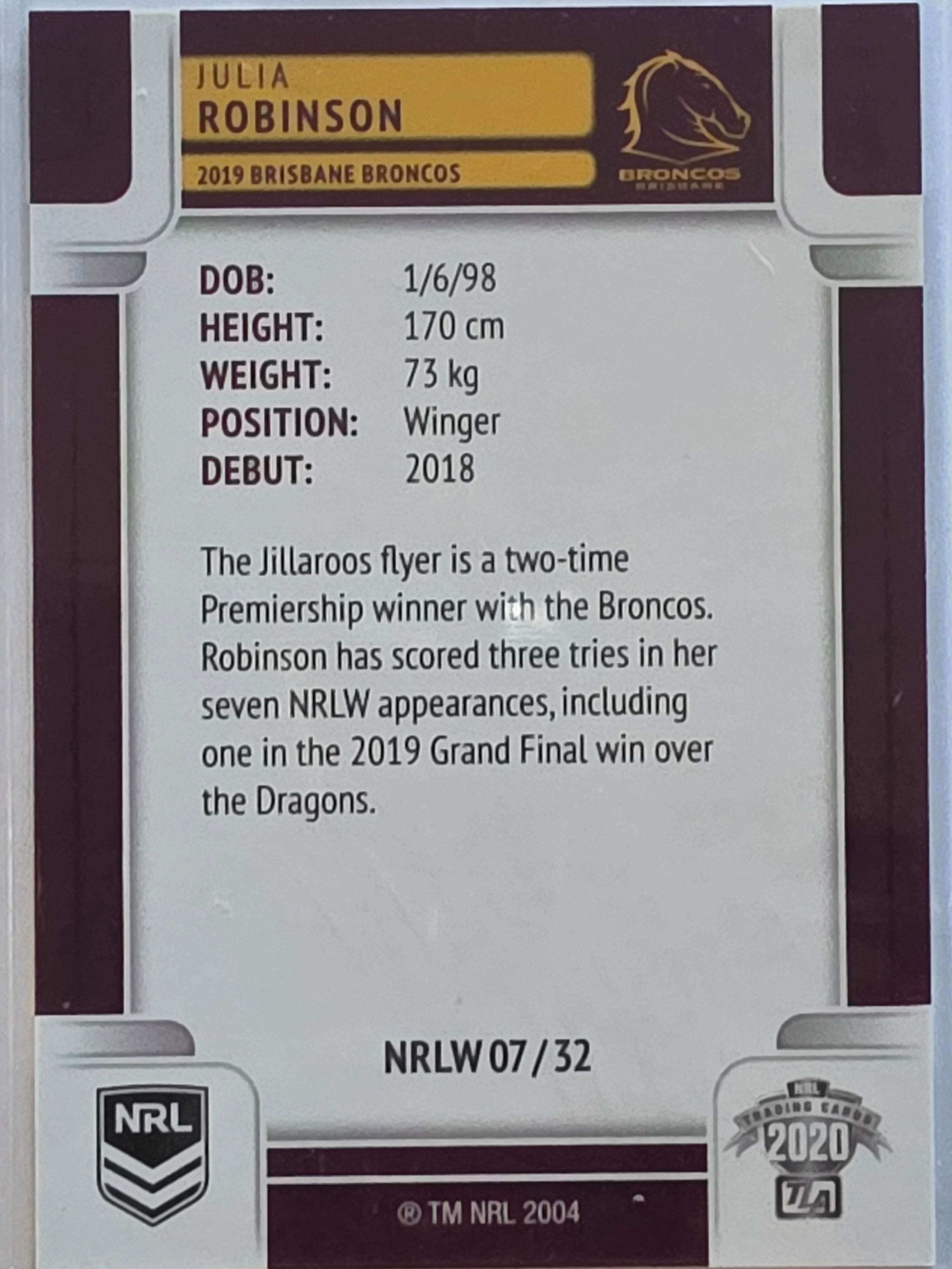NRL 2020 Elite |NRLW | #NRLW07 | Julia Robinson | Brisbane Broncos