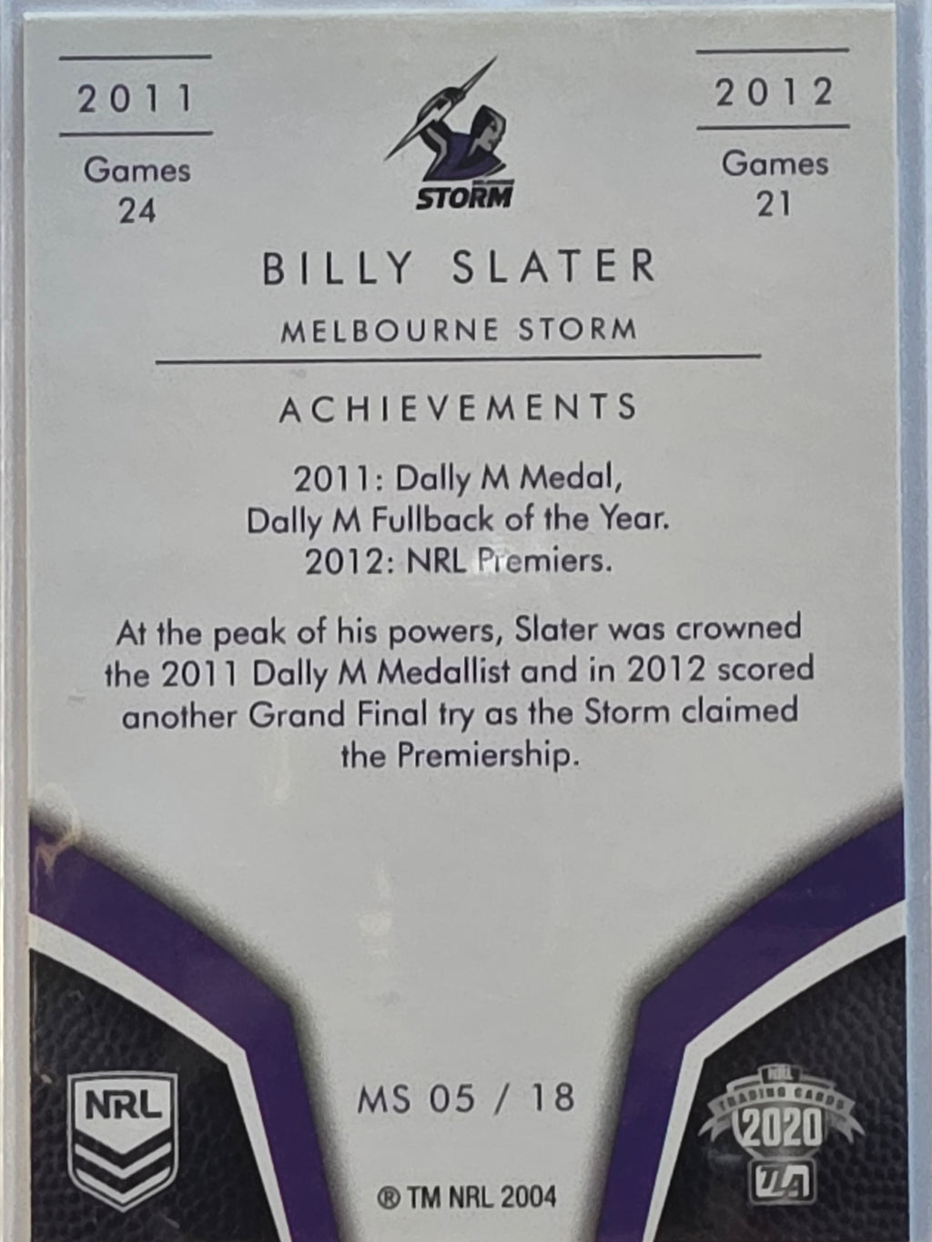 NRL 2020 Elite | Master Series Billy Slater | #MS05 | Melbourne Storm