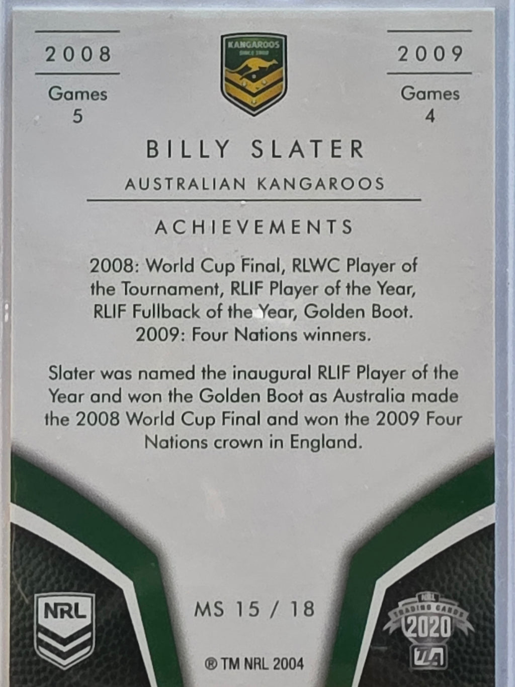 NRL 2020 Elite | Master Series Billy Slater | #MS15 | Australian Kangaroos