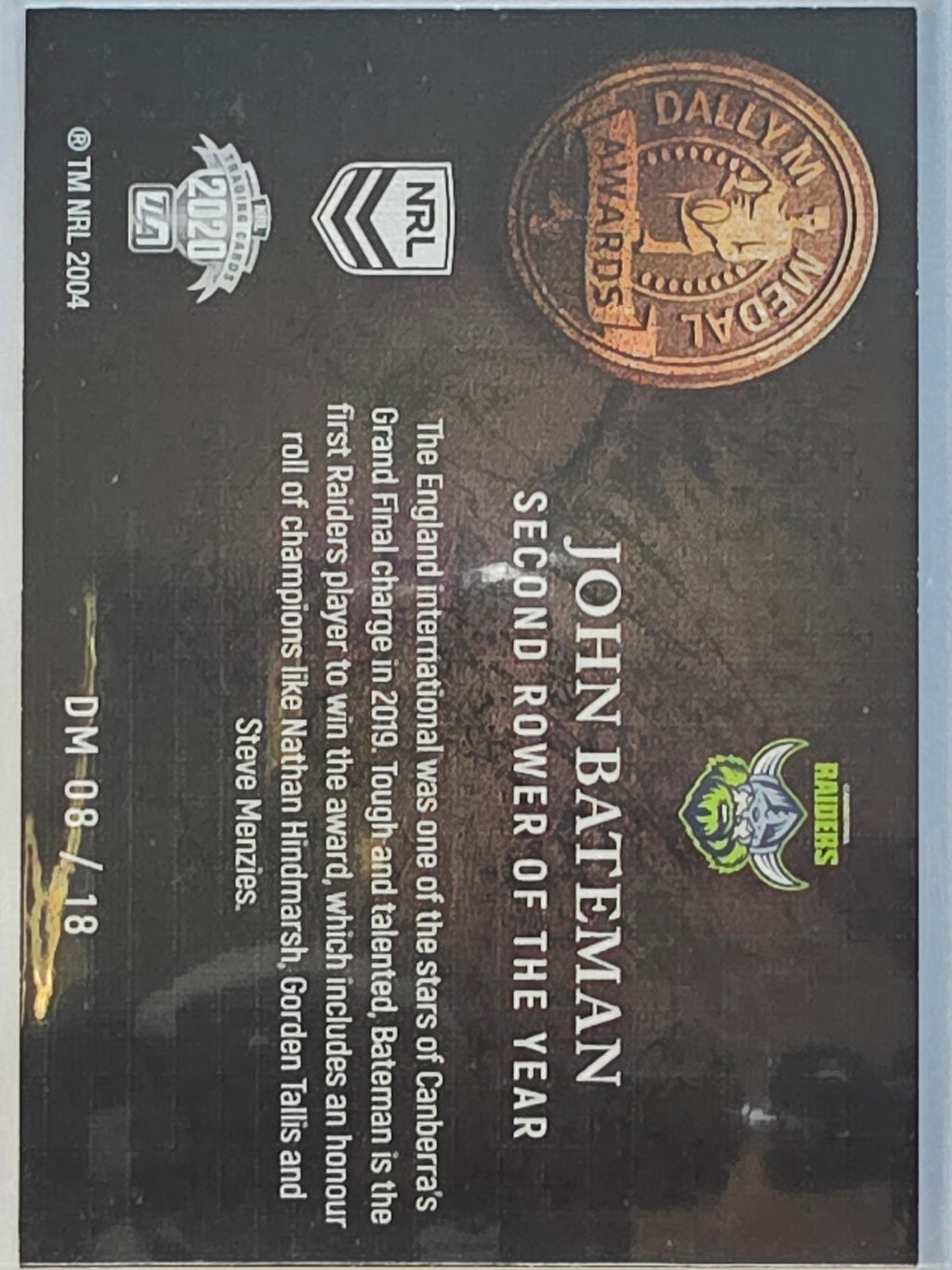 NRL 2020 Elite | Dally M Awards | #DM08 | John Bateman | Canberra Raiders