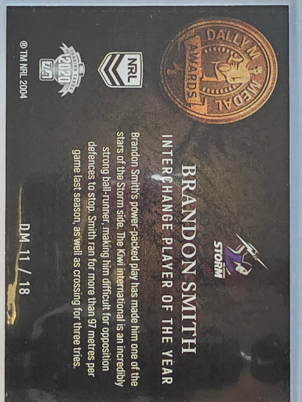 NRL 2020 Elite | Dally M Awards | #DM11 | Brandon Smith | Melbourne Storm