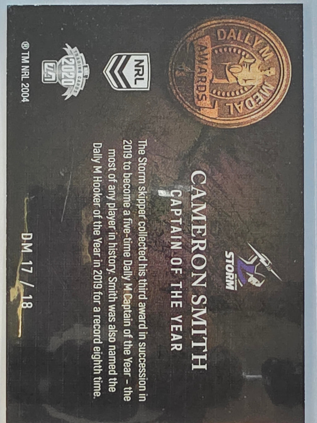 NRL 2020 Elite | Dally M Awards | #DM17 | Cameron Smith | Melbourne Storm