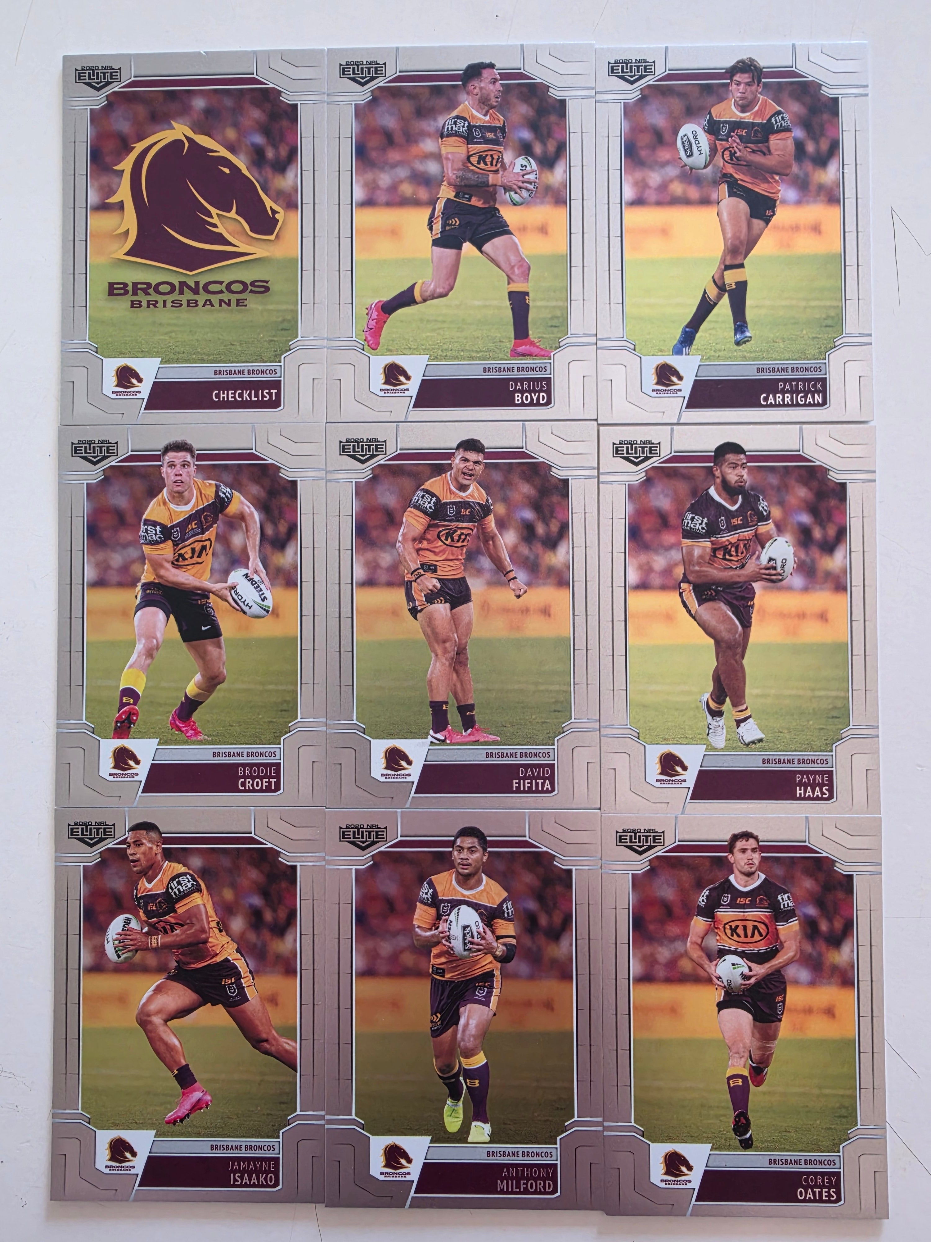 NRL 2020 Elite | Brisbane Broncos Silver Parallel Set