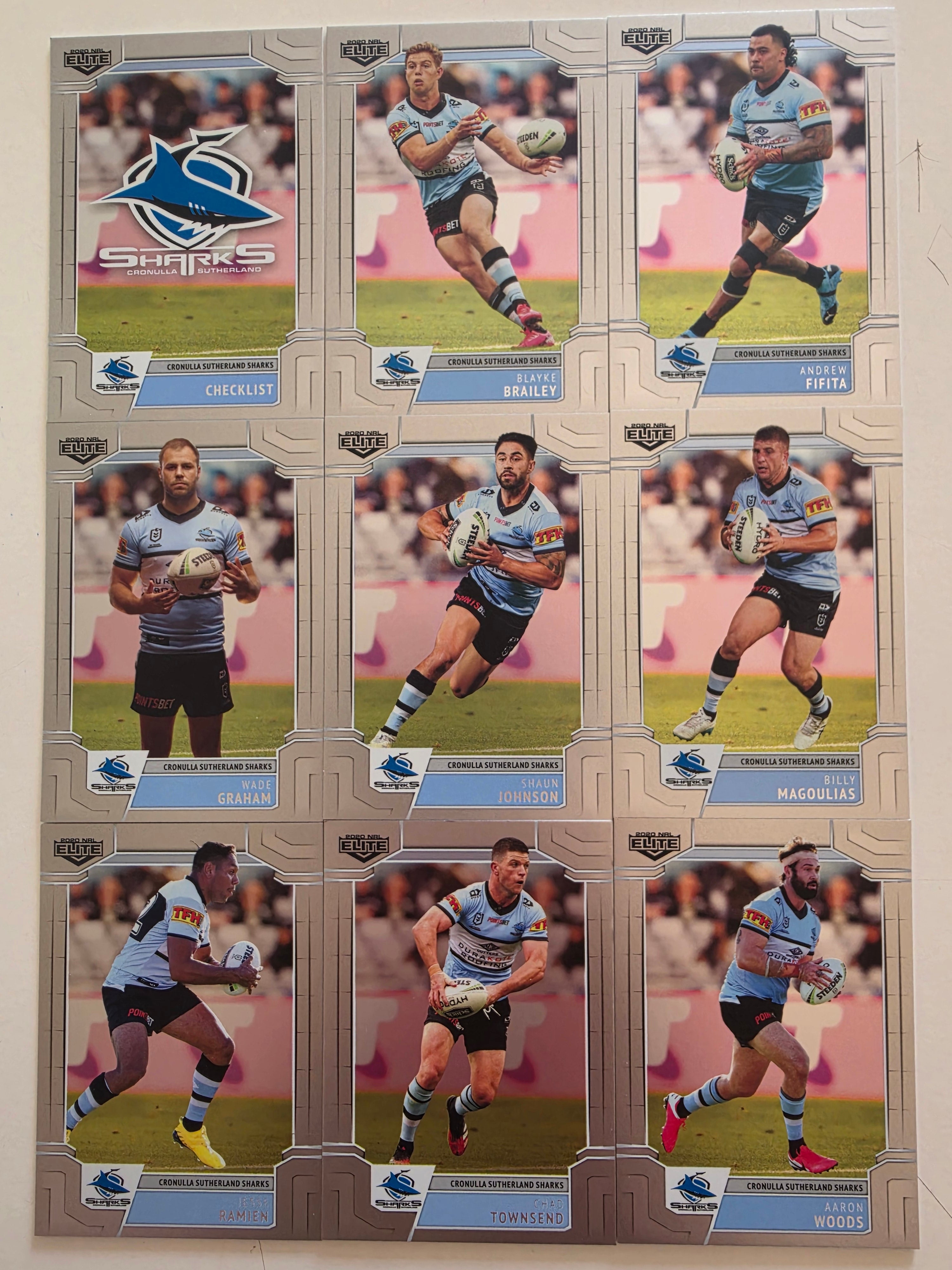 NRL 2020 Elite | Cronulla Sutherland Sharks Silver Parallel Set