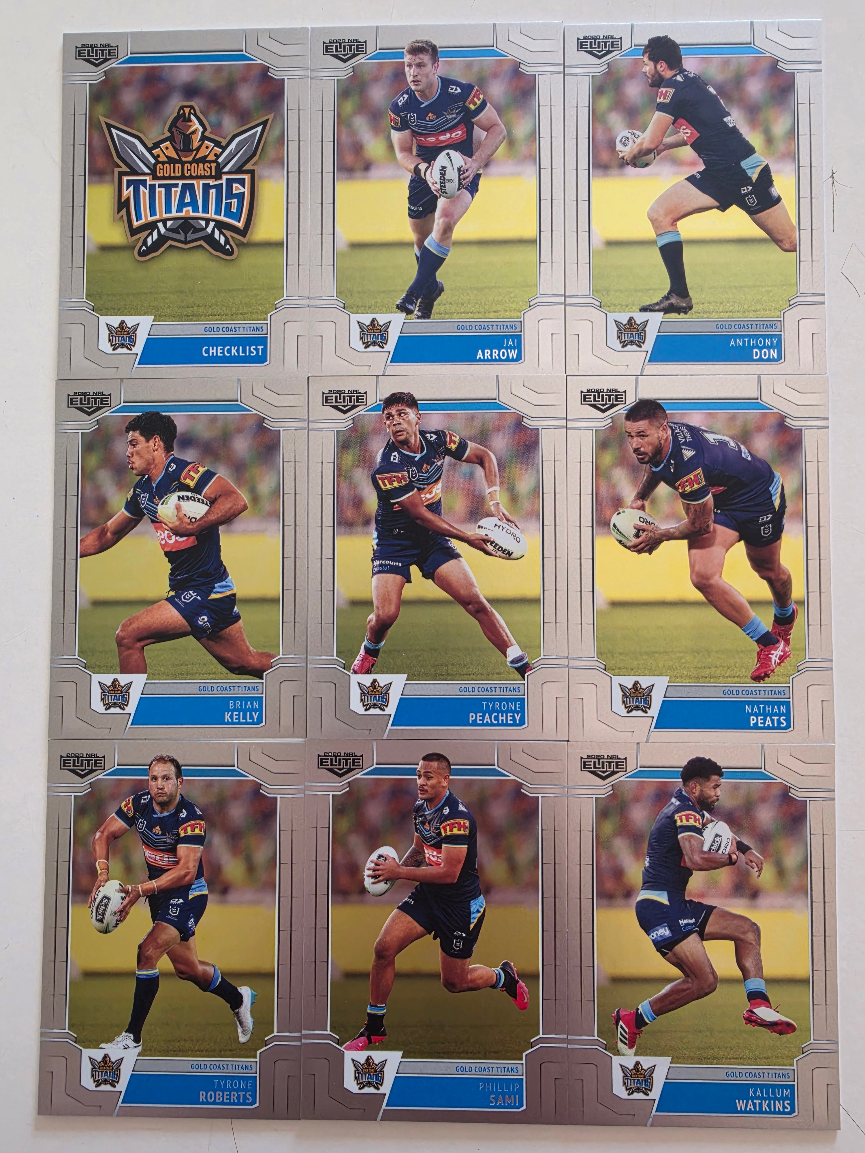 NRL 2020 Elite | Gold Coast Titans Silver Parallel Set