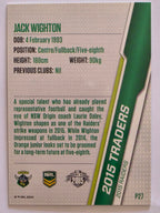 NRL 2015 Traders | Silver Parallel #P27 Jack Wighton Canberra Raiders