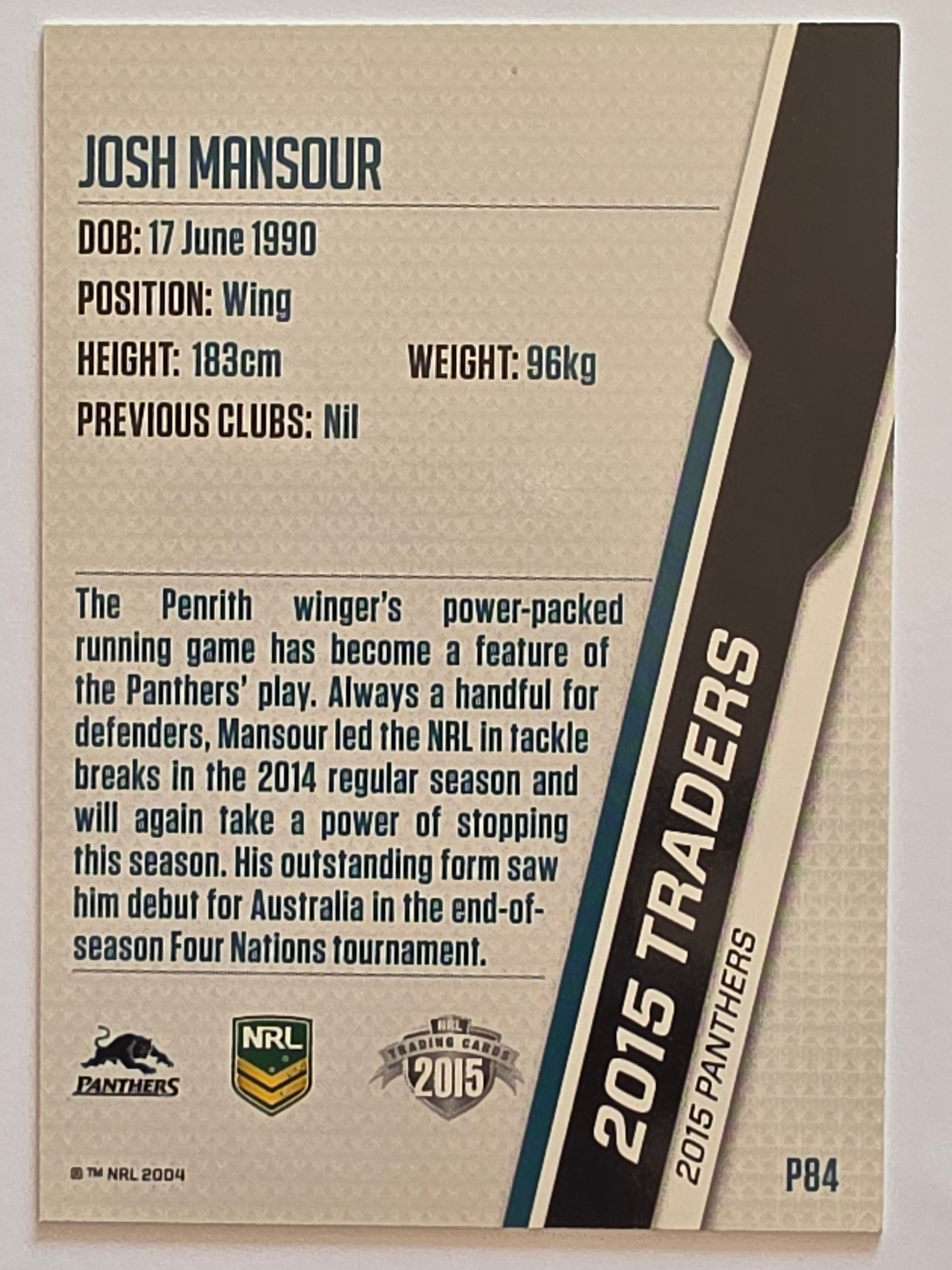 NRL 2015 Traders | Silver Parallel #P84 Josh Mansour Penrith Panthers