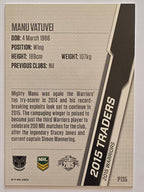NRL 2015 Traders | Silver Parallel #P135 Manu Vatuvei New Zealand Warriors