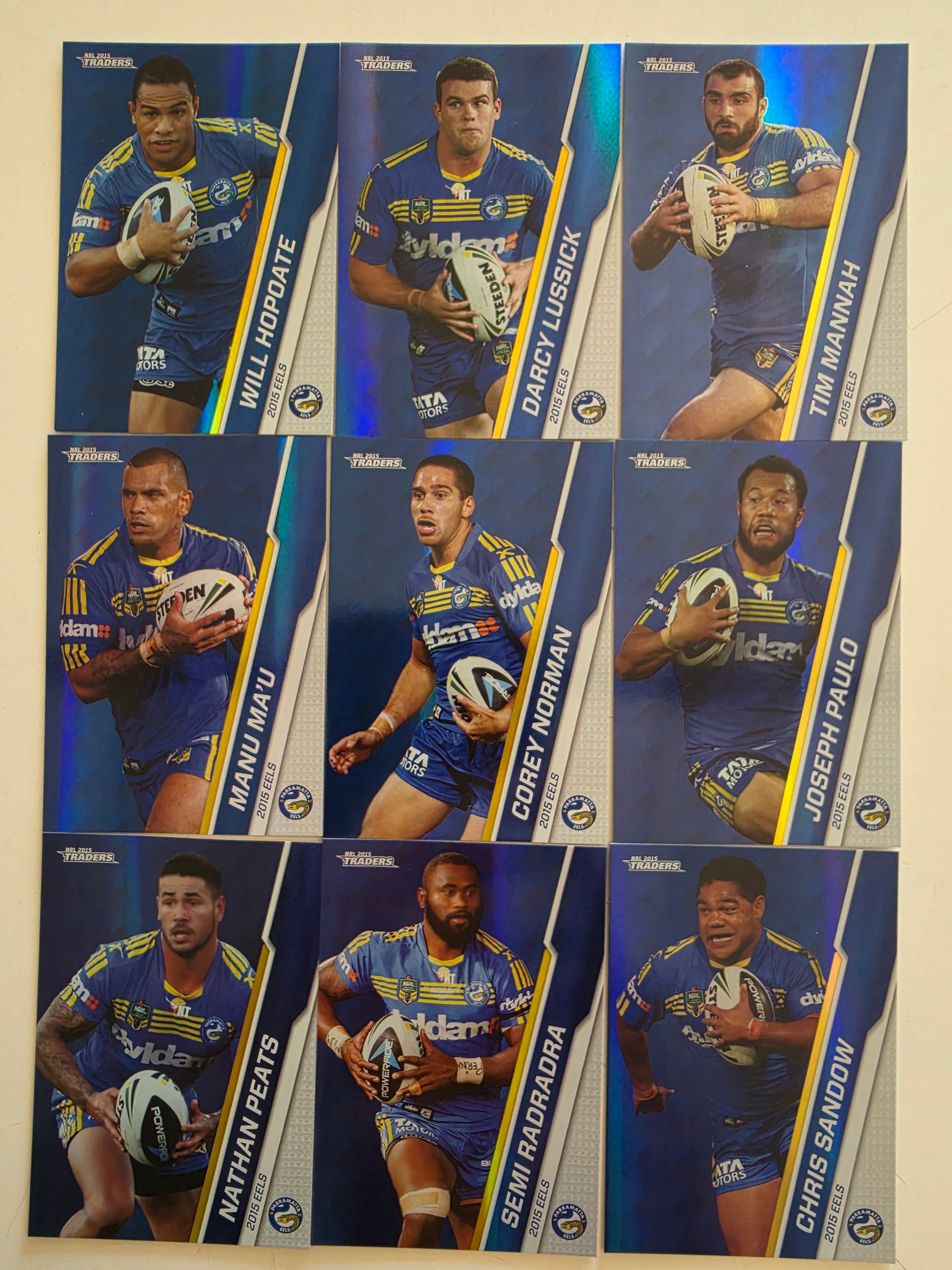 NRL 2015 Traders | Parramatta Eels Silver Parallel Team Set