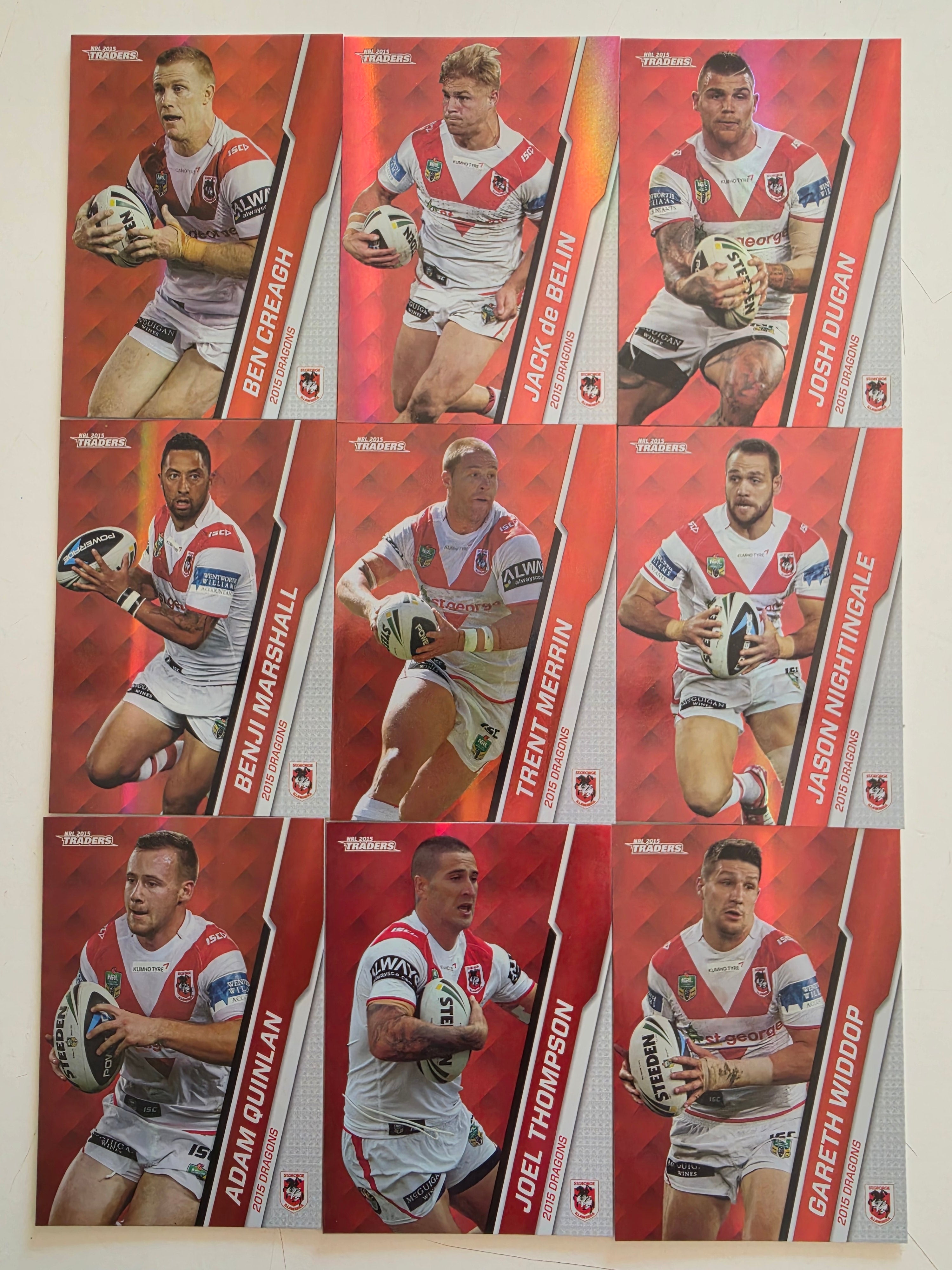 NRL 2015 Traders | St George Illawarra Dragons Silver Parallel Team Set