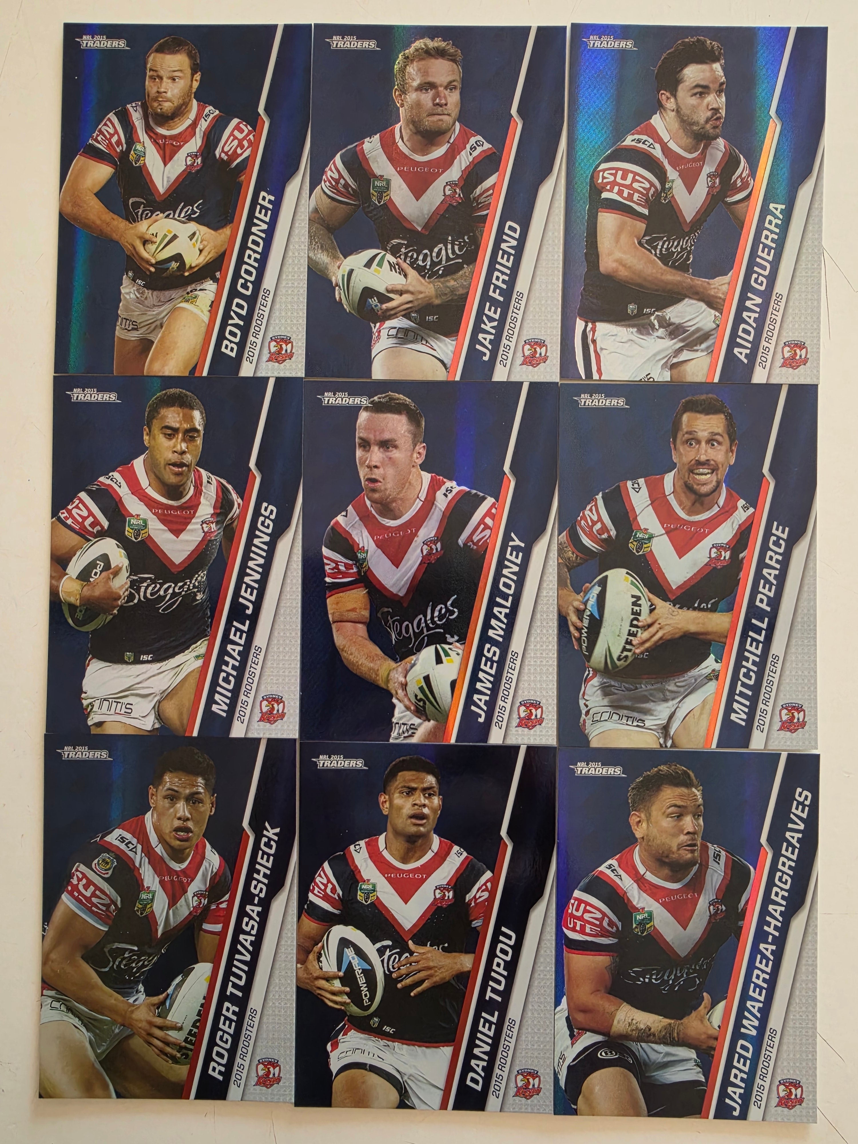 NRL 2015 Traders | Sydney Roosters Silver Parallel Team Set