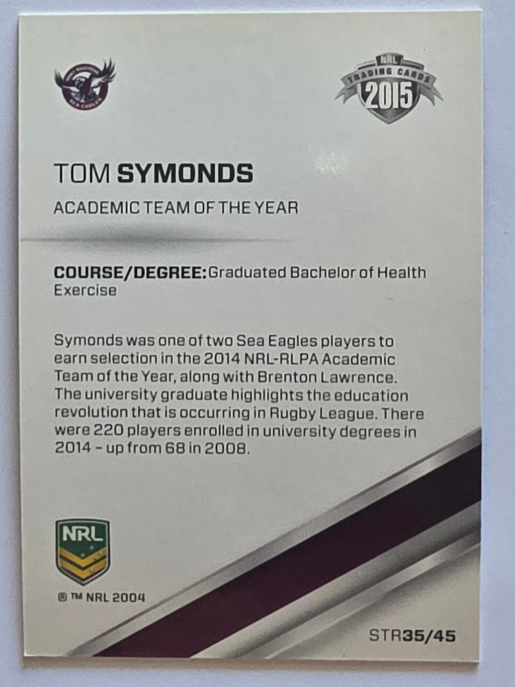 NRL 2015 Traders | Season to Remember #STR35 | Tom Symonds | Manly Warringah Sea Eagles