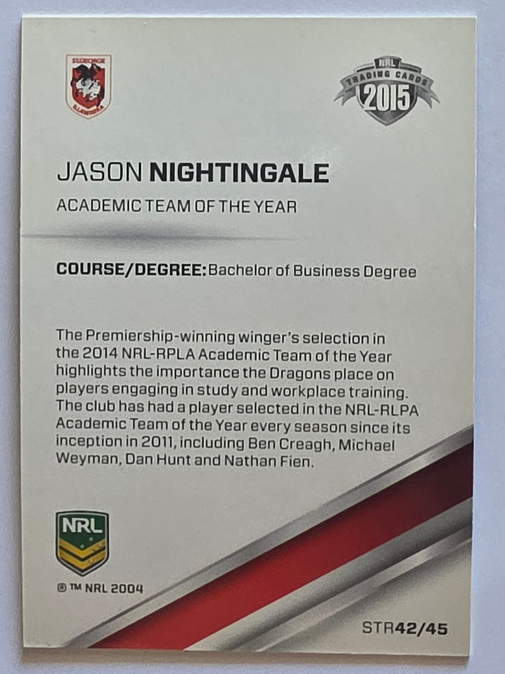 NRL 2015 Traders | Season to Remember #STR42 | Jason Nightingale | St George Illawarra Dragons