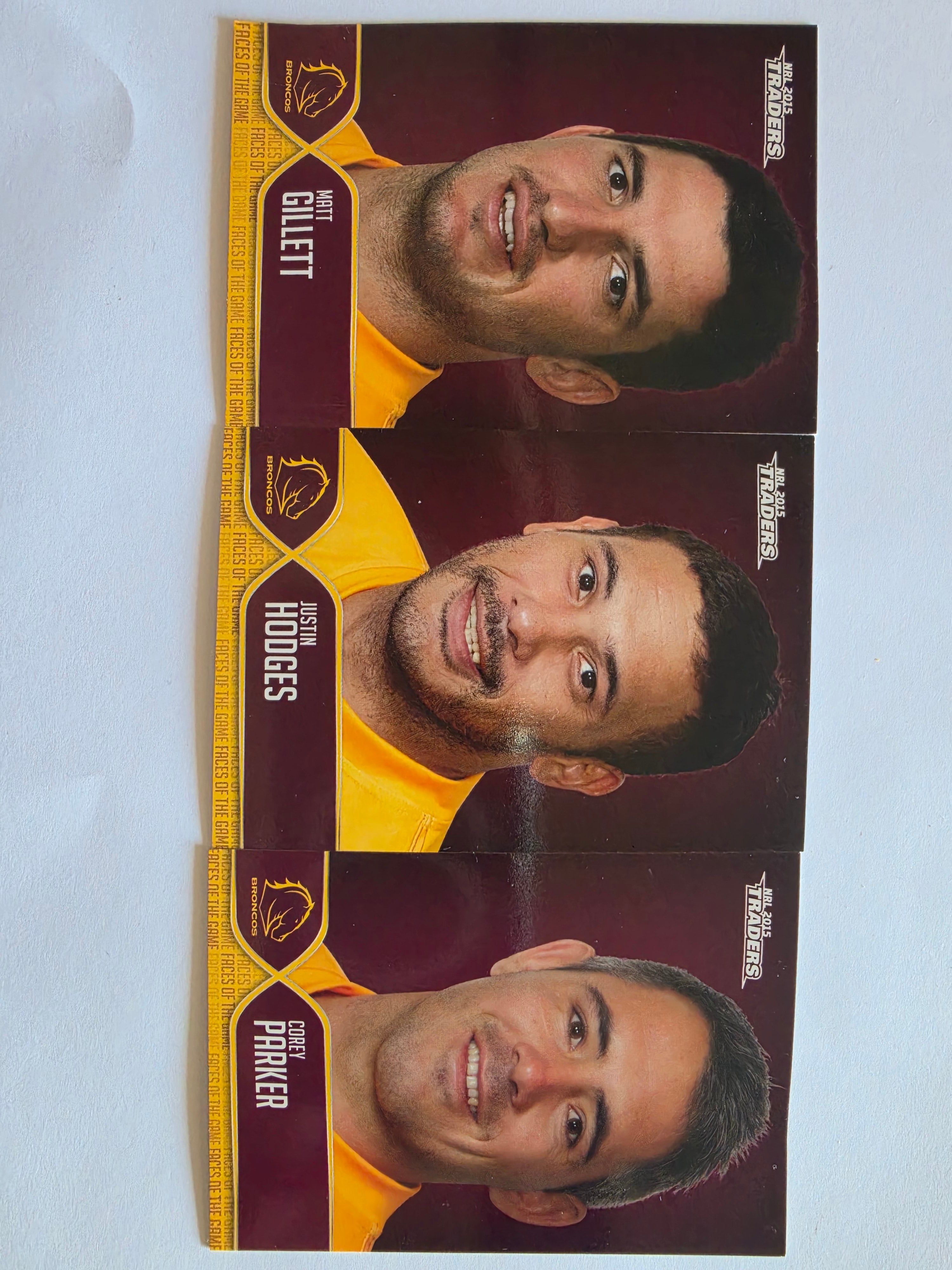 NRL 2015 Traders | Faces of the Game 3 Card Set Brisbane Broncos