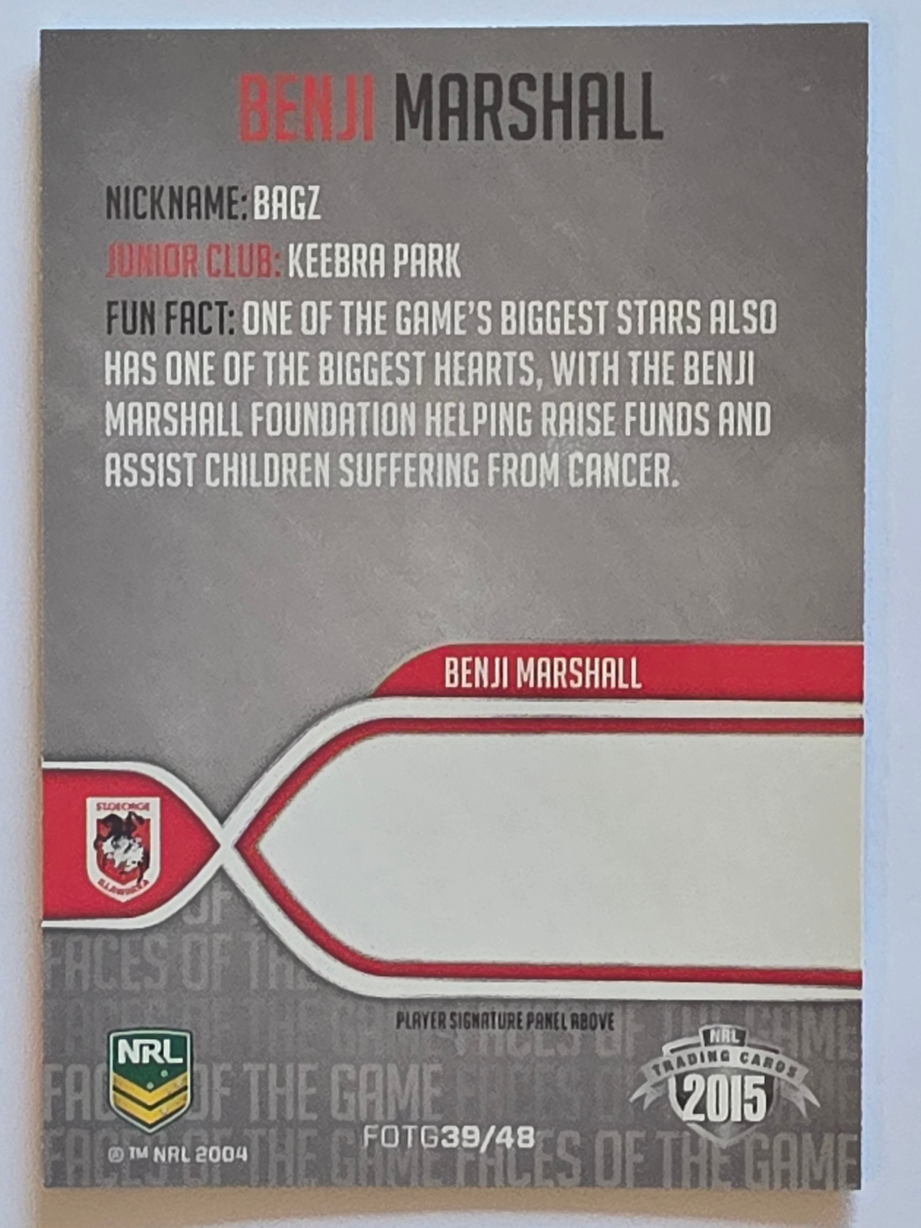 NRL 2015 Traders | Faces of the Game #FOTG39 | Benji Marshall | St George Illawarra Dragons