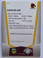 NRL 2015 Elite | Silver Parallel #P1 | Adam Blair | Brisbane Broncos