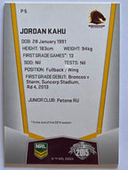 NRL 2015 Elite | Silver Parallel #P5 | Jordan Kahu | Brisbane Broncos