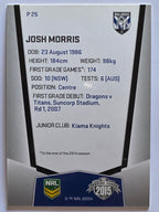 NRL 2015 Elite | Silver Parallel #P25 | Josh Morris | Canterbury-Bankstown Bulldogs