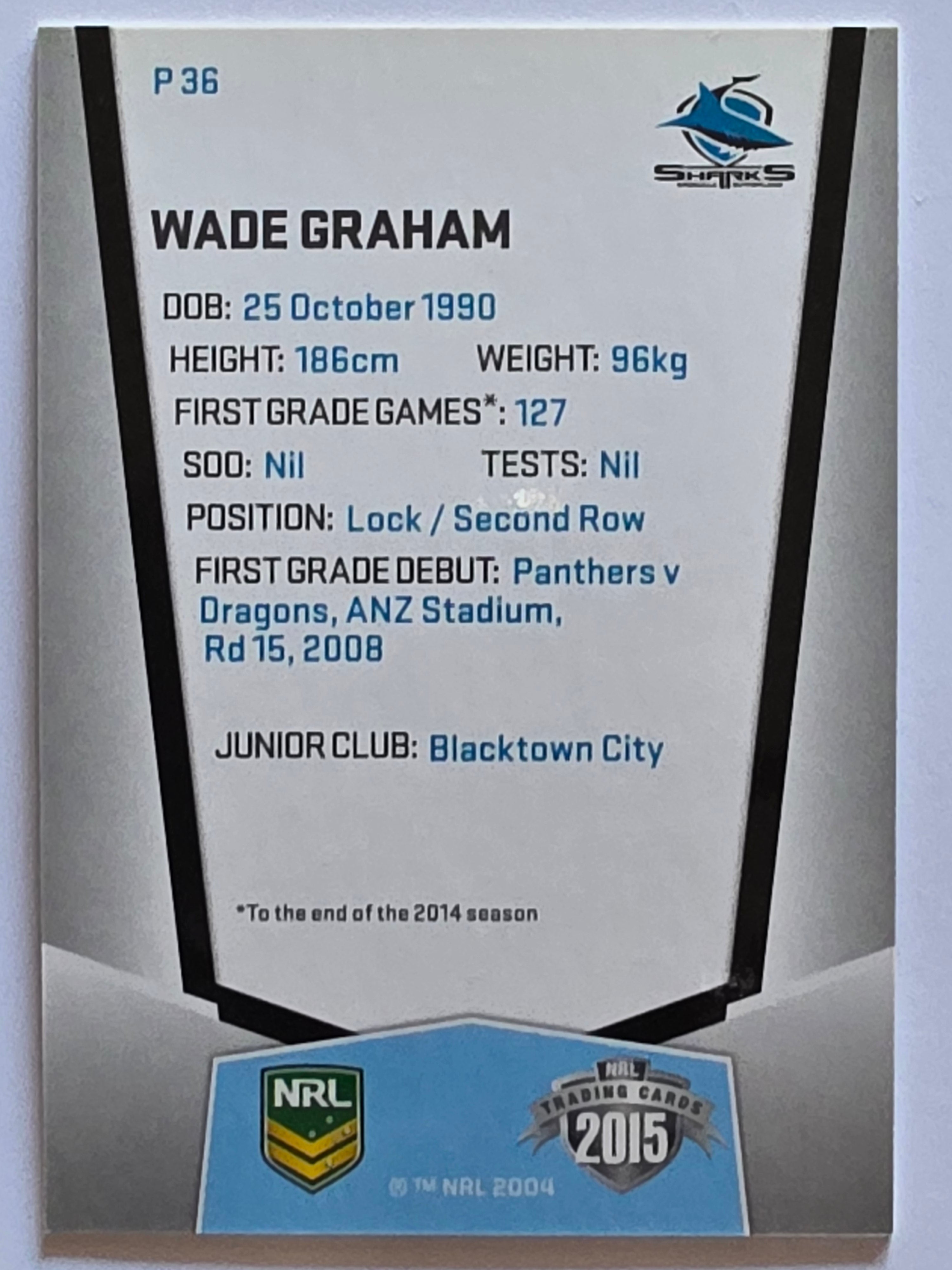 NRL 2015 Elite | Silver Parallel #P36 | Wade Graham | Cronulla-Sutherland Sharks