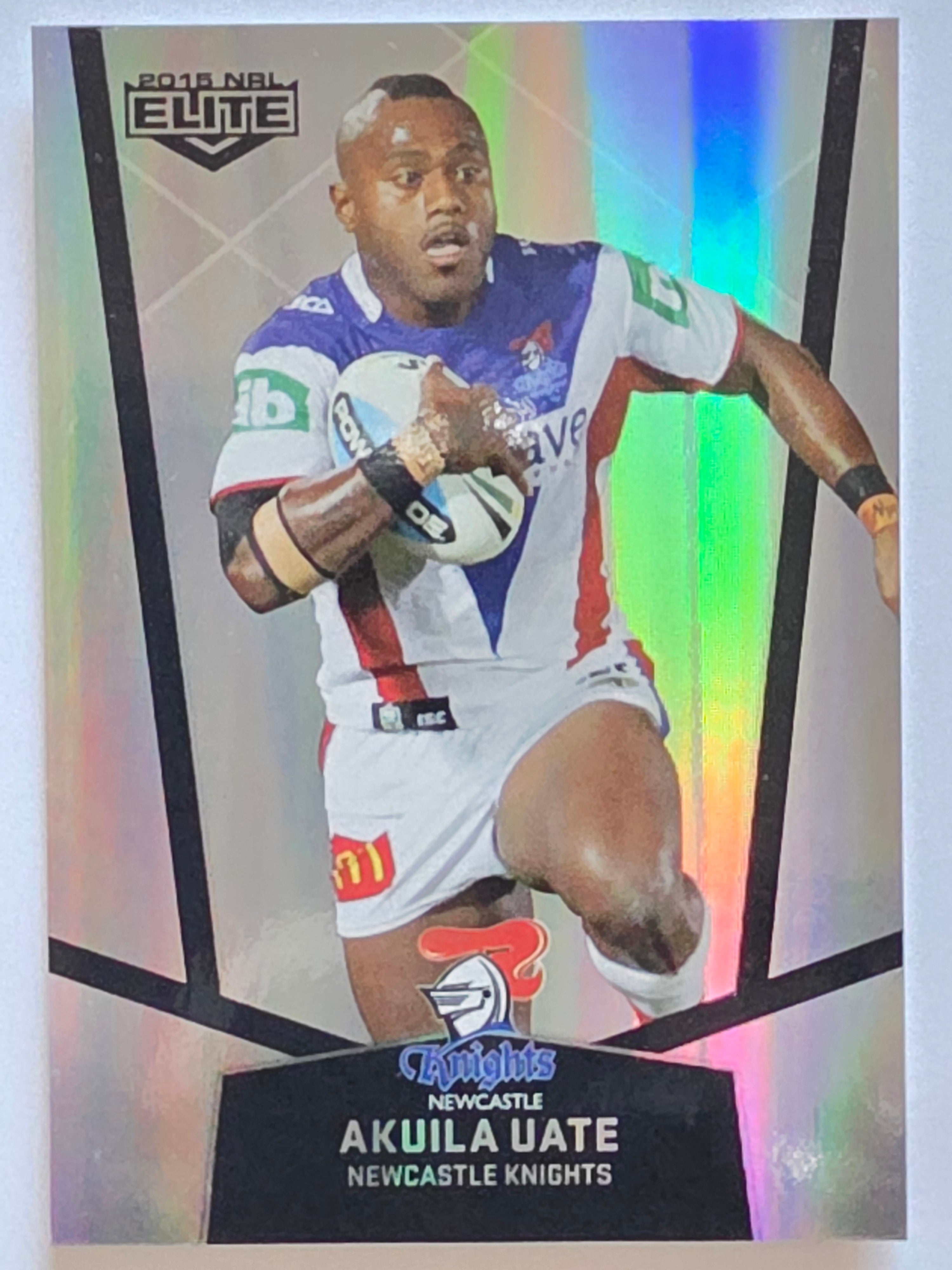NRL 2015 Elite | Silver Parallel #P72 | Akuila Uate | Newcastle Knights