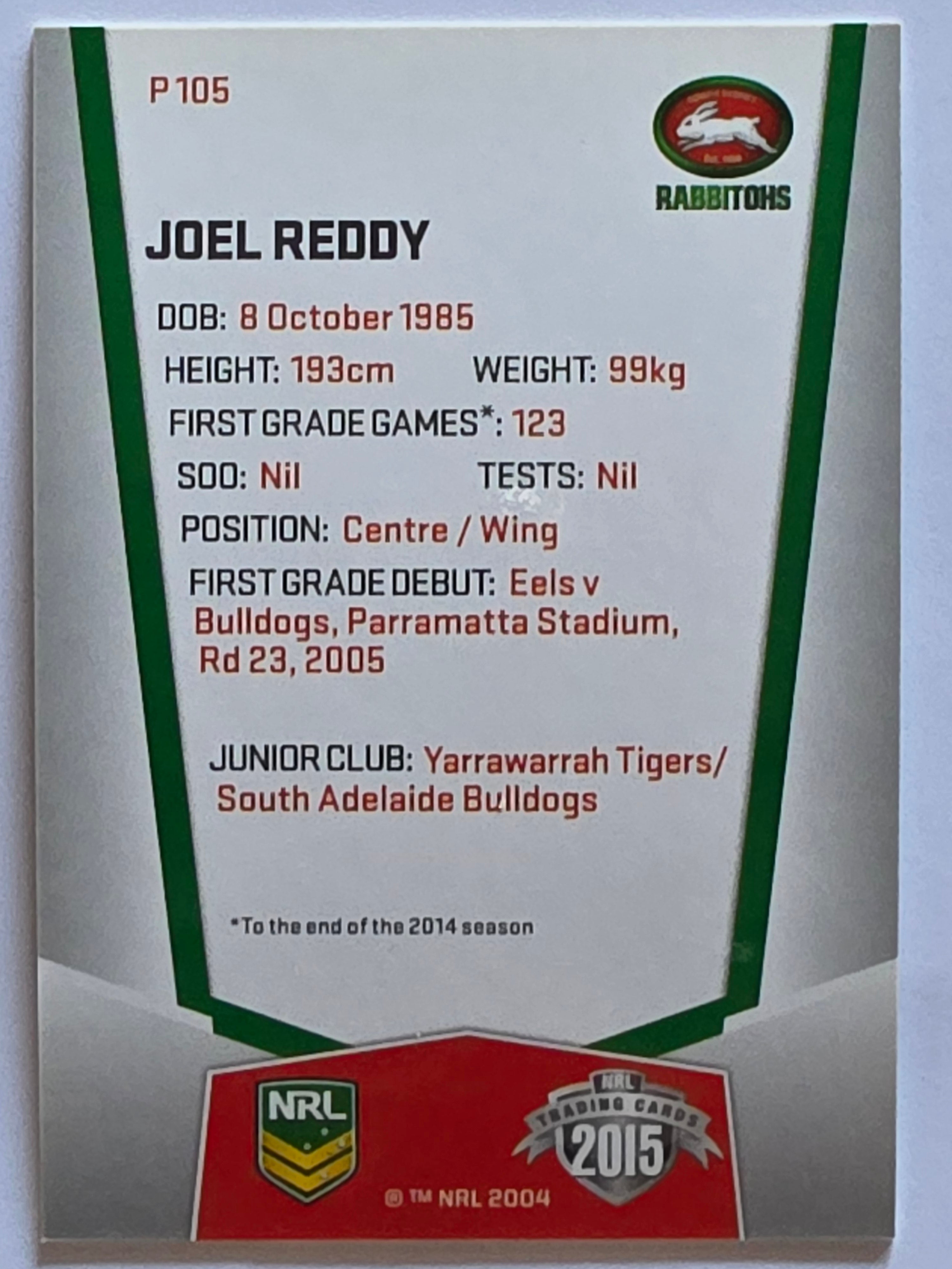 NRL 2015 Elite | Silver Parallel #P105 | Joel Reddy | South Sydney Rabbitohs