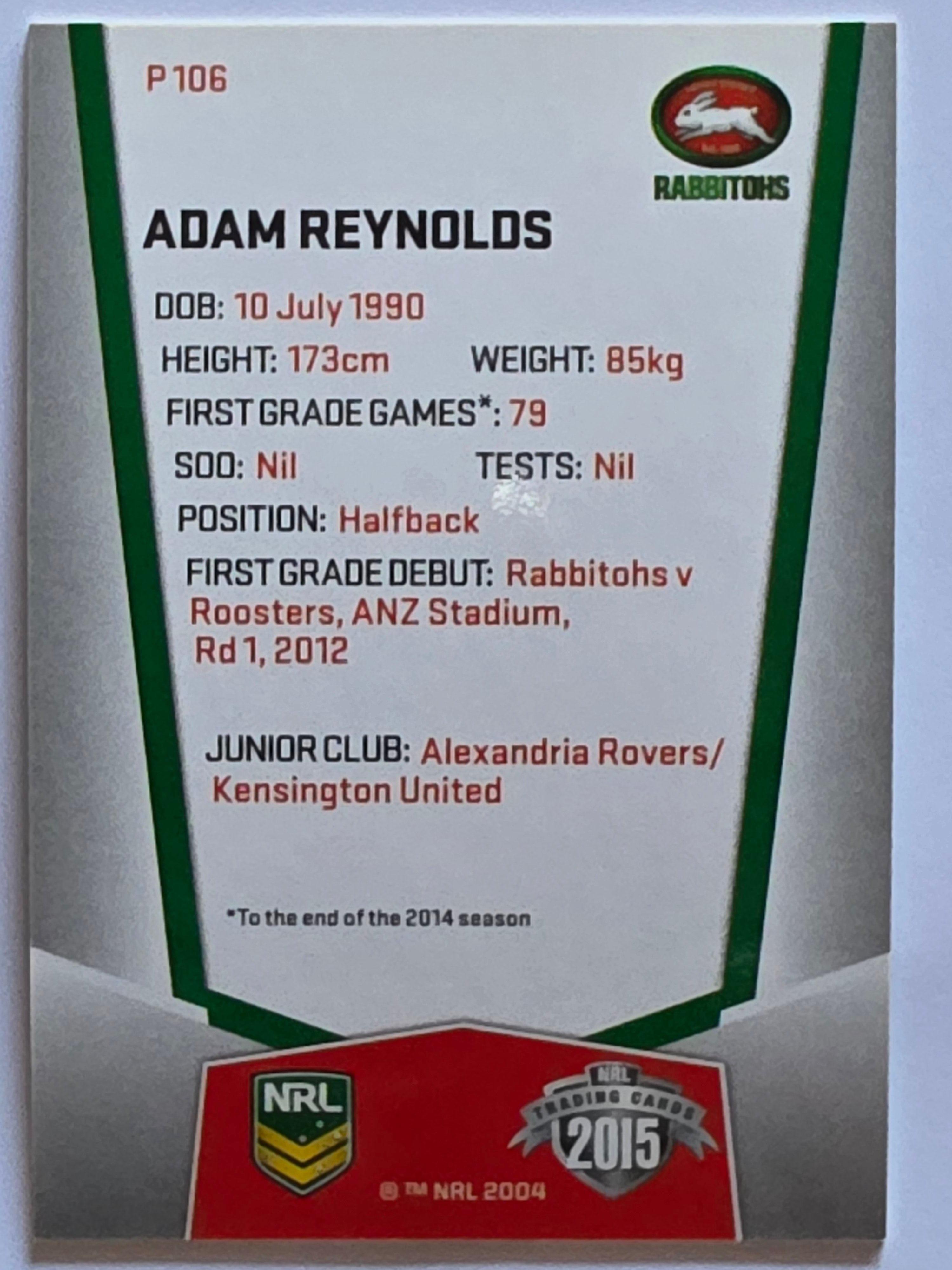 NRL 2015 Elite | Silver Parallel #P106 | Adam Reynolds | South Sydney Rabbitohs