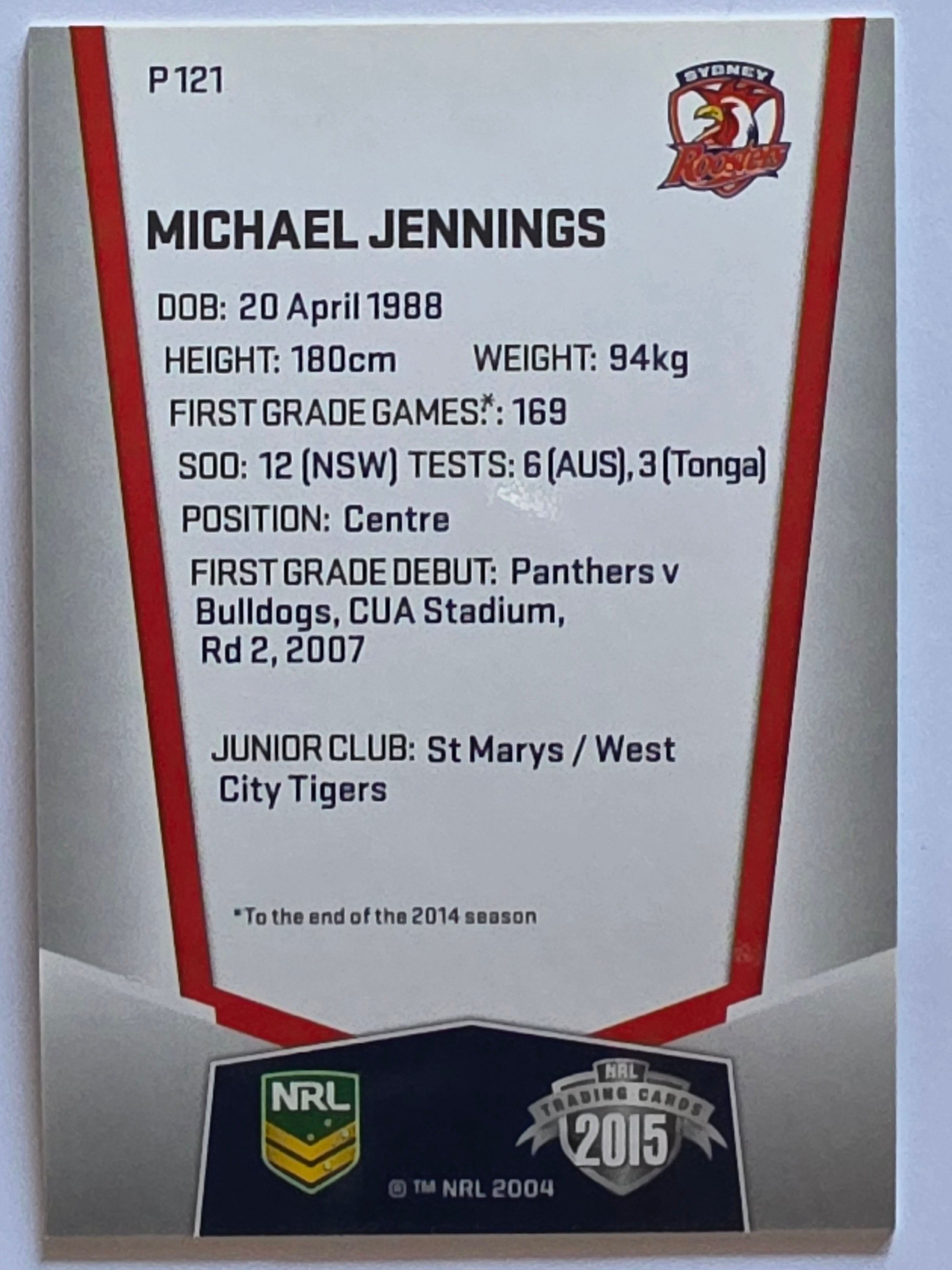 NRL 2015 Elite | Silver Parallel #P121 | Michael Jennings | Sydney Roosters