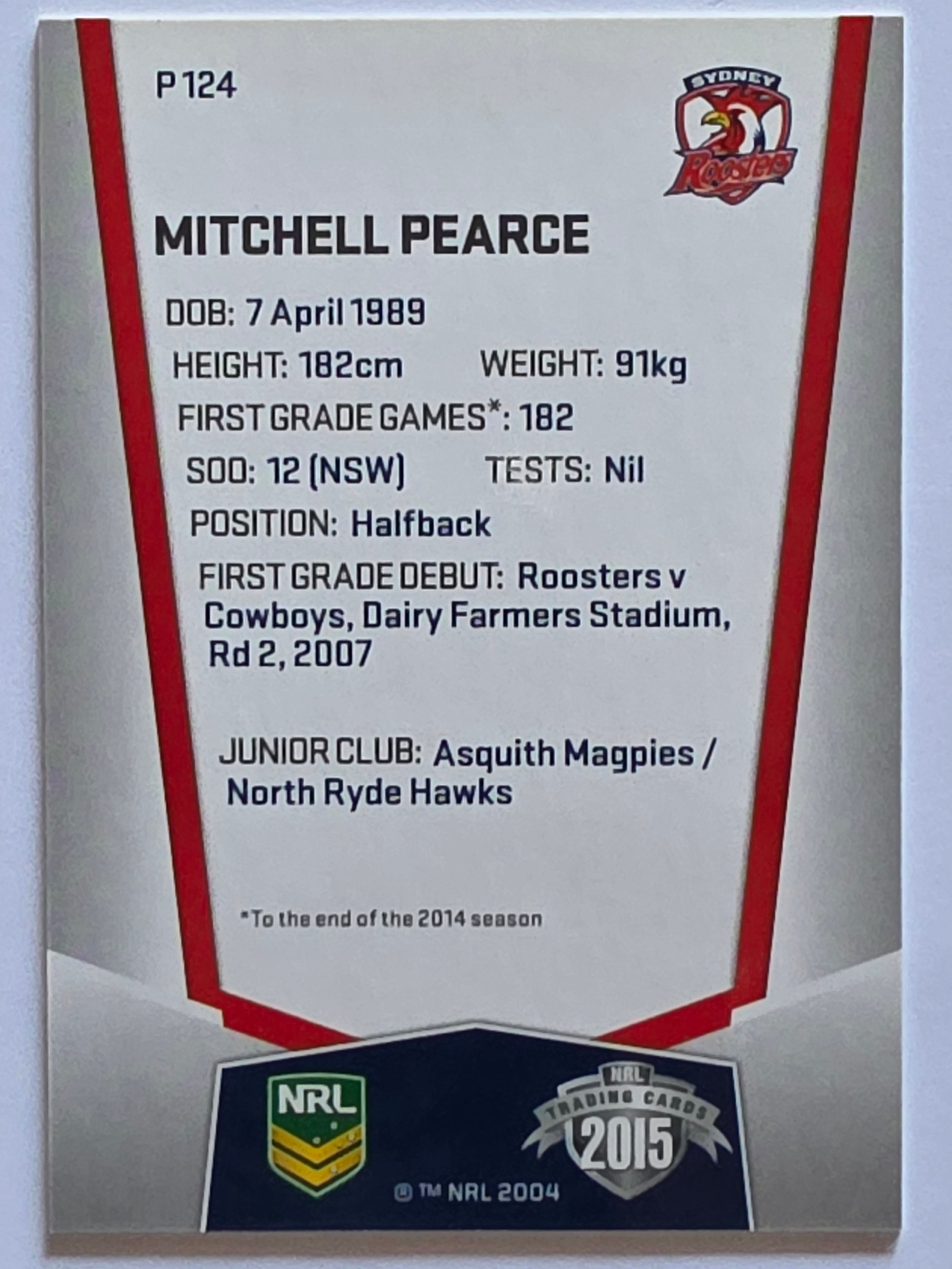 NRL 2015 Elite | Silver Parallel #P124 | Mitchell Pearce | Sydney Roosters